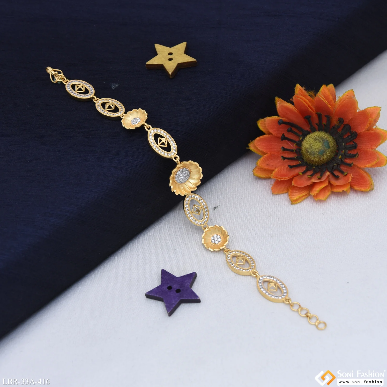 1 Gram Gold Plated Bracelet for Ladies - Style A416 - Image 4