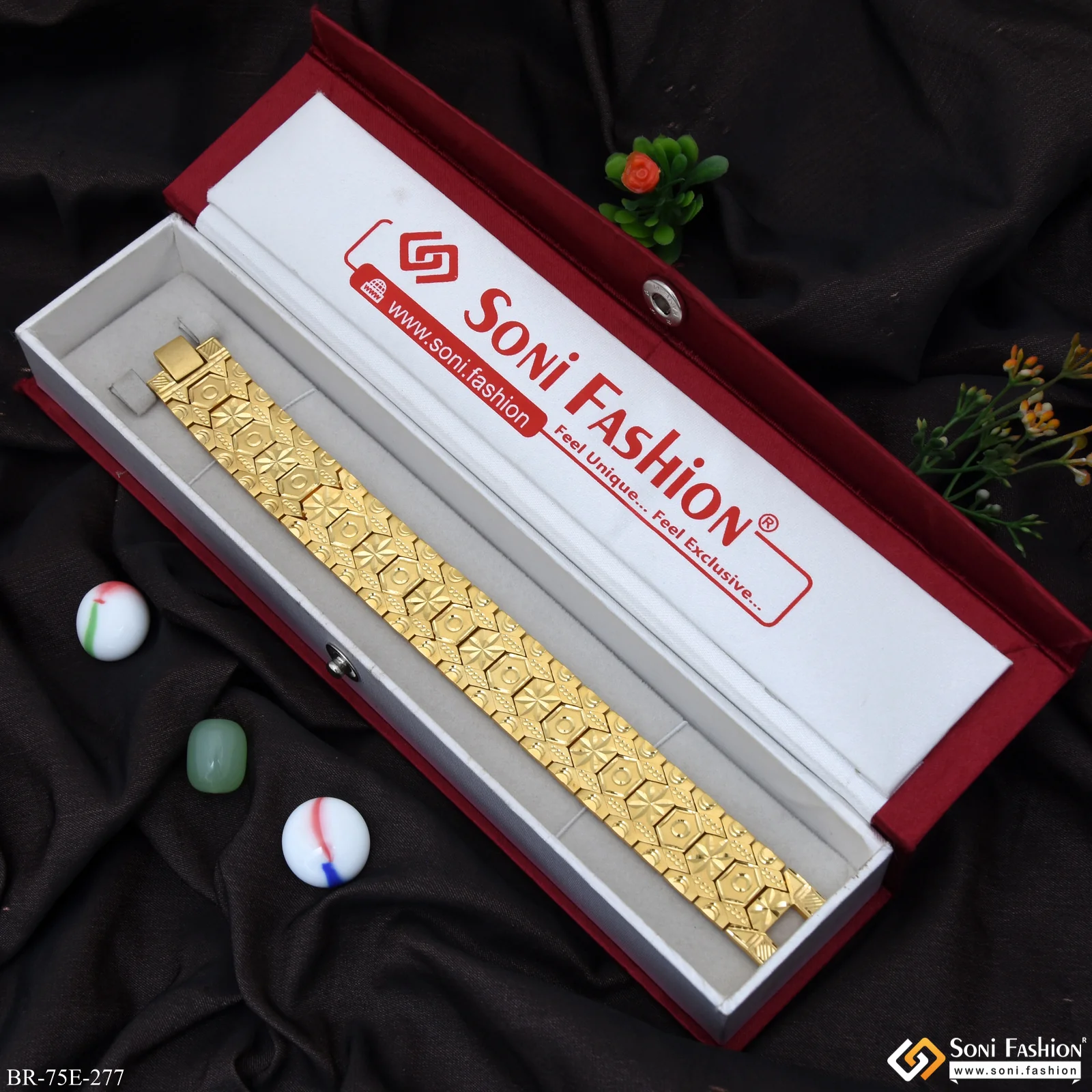 1 Gram Gold Plated Bracelet for Men - Style E277 - Image 2