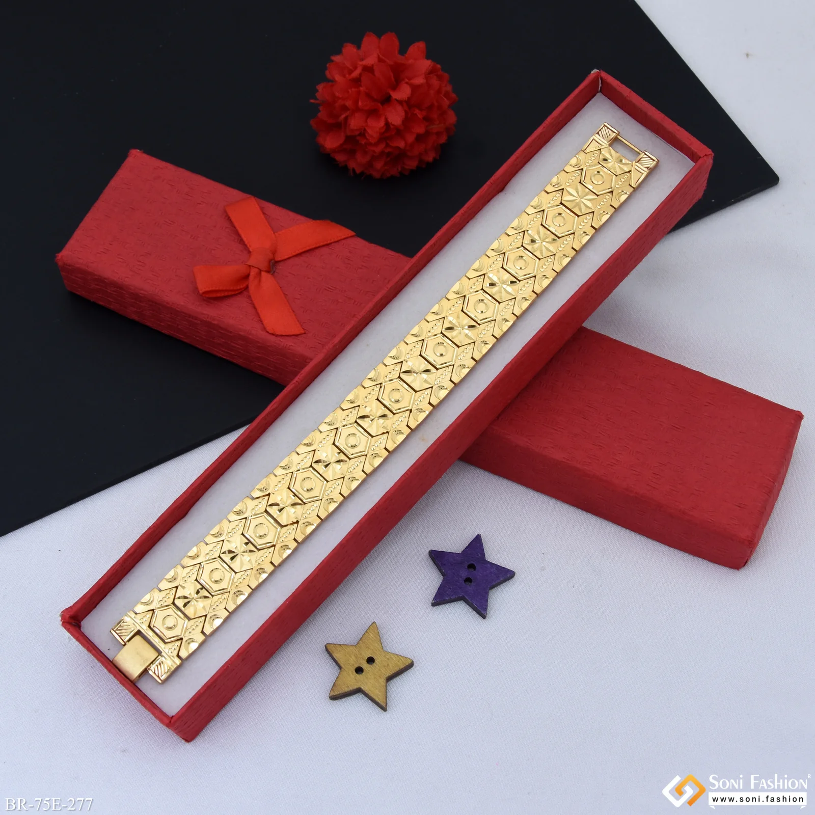 1 Gram Gold Plated Bracelet for Men - Style E277 - Image 3