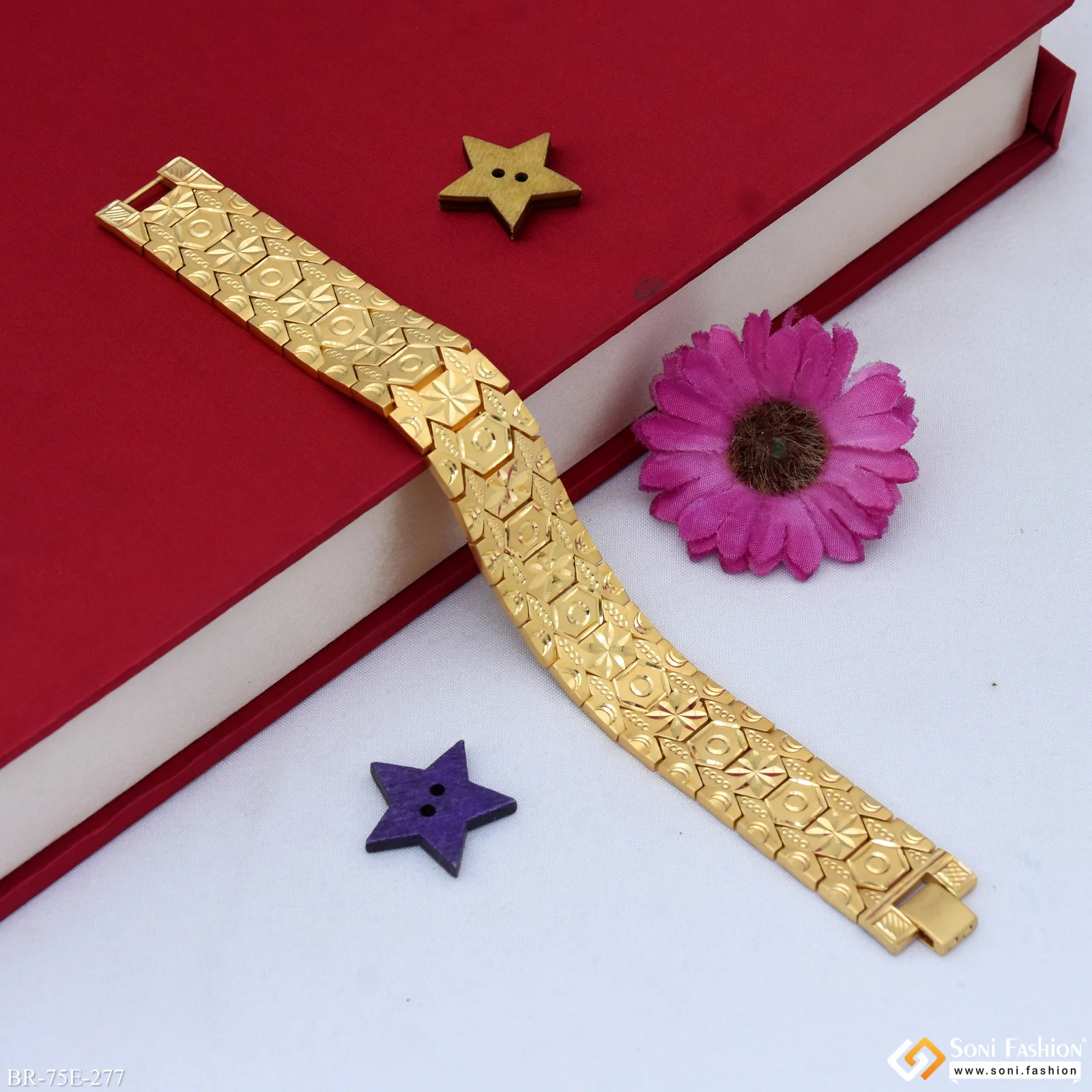 1 Gram Gold Plated Bracelet for Men - Style E277 - Image 5