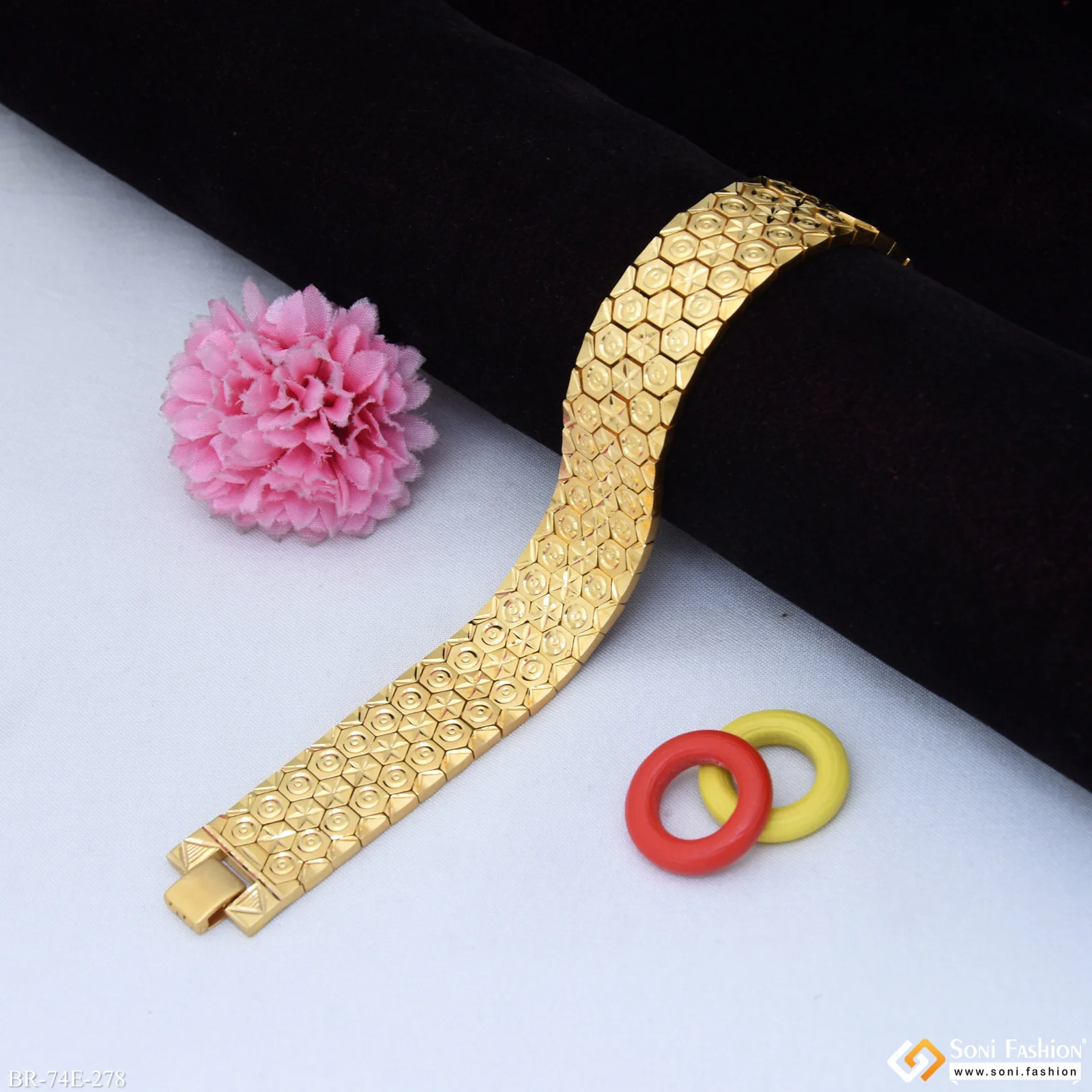 1 Gram Gold Plated Bracelet for Men - Style E278 - Image 3