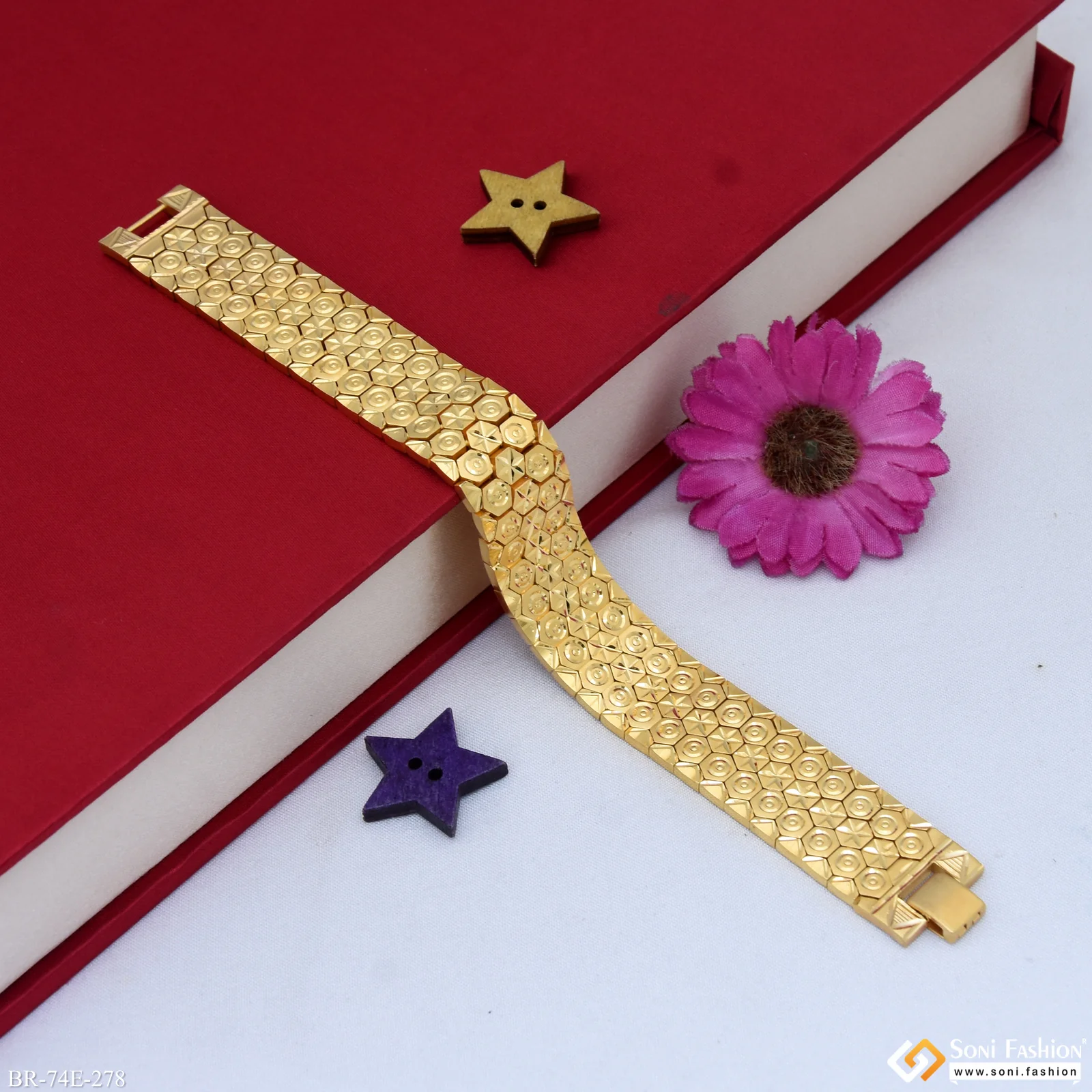 1 Gram Gold Plated Bracelet for Men - Style E278 - Image 4