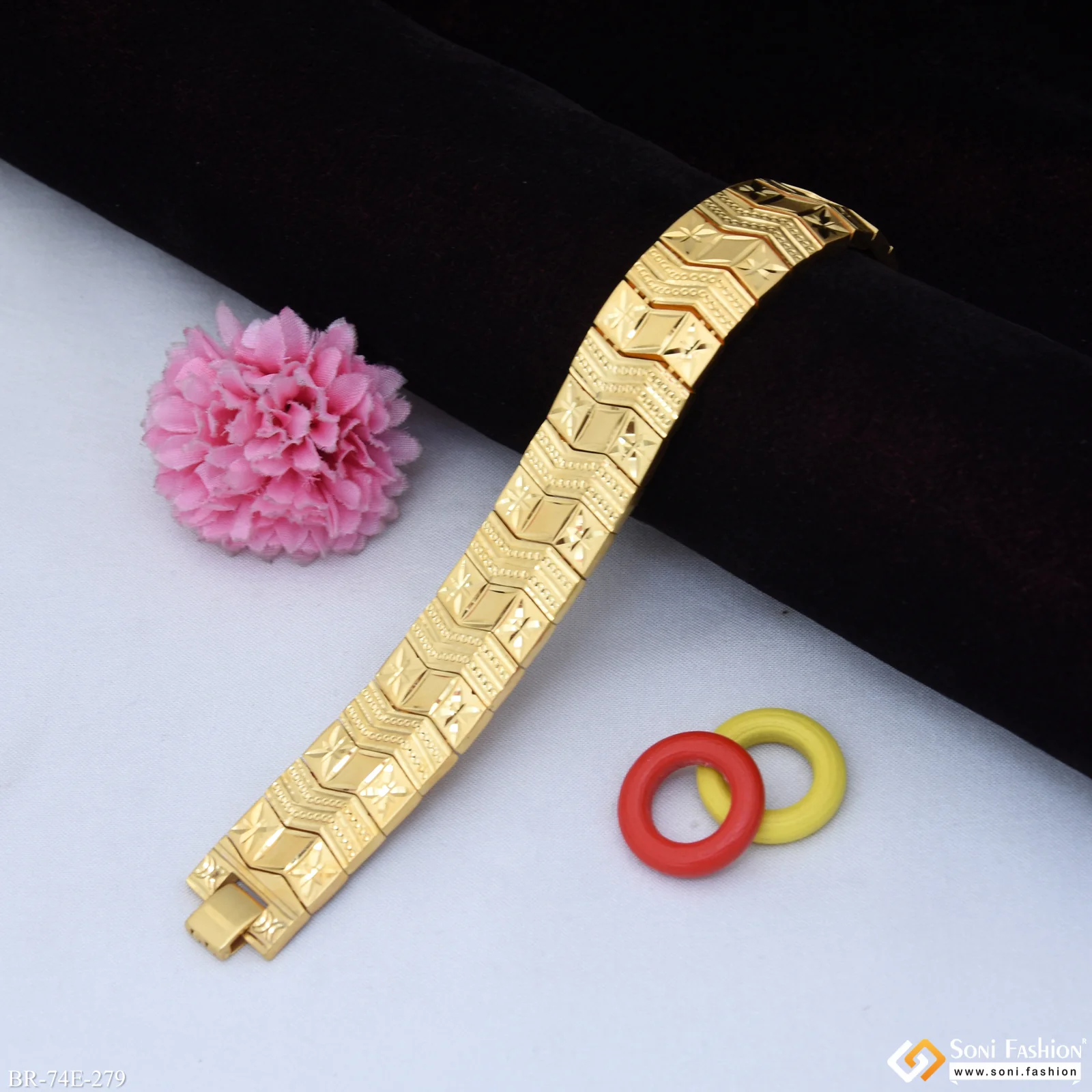 1 Gram Gold Plated Bracelet for Men - Style E279 - Image 4