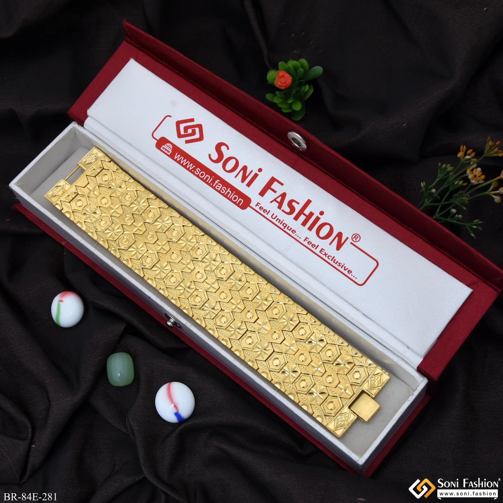 1 Gram Gold Plated Bracelet for Men - Style E281 - Image 2