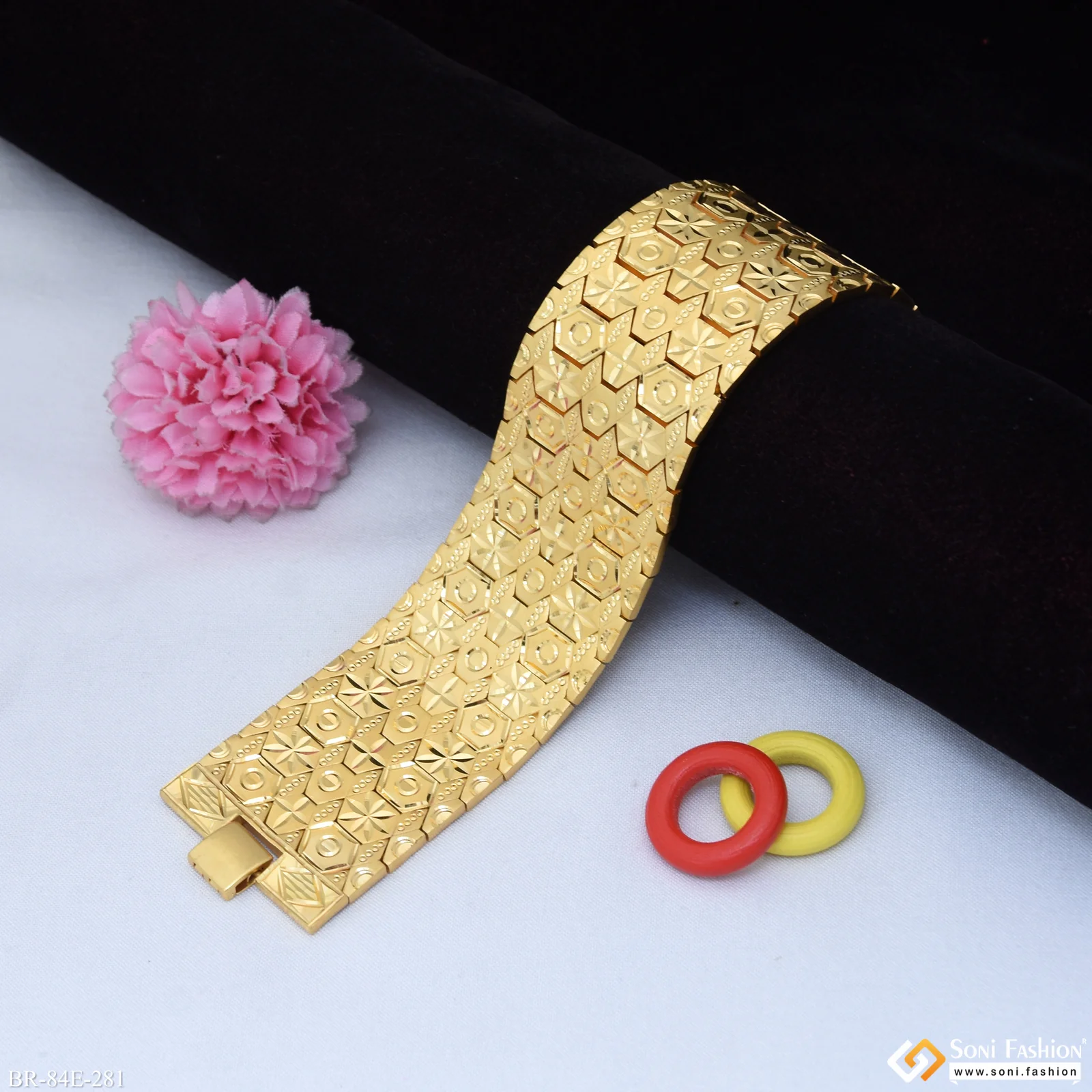 1 Gram Gold Plated Bracelet for Men - Style E281 - Image 3