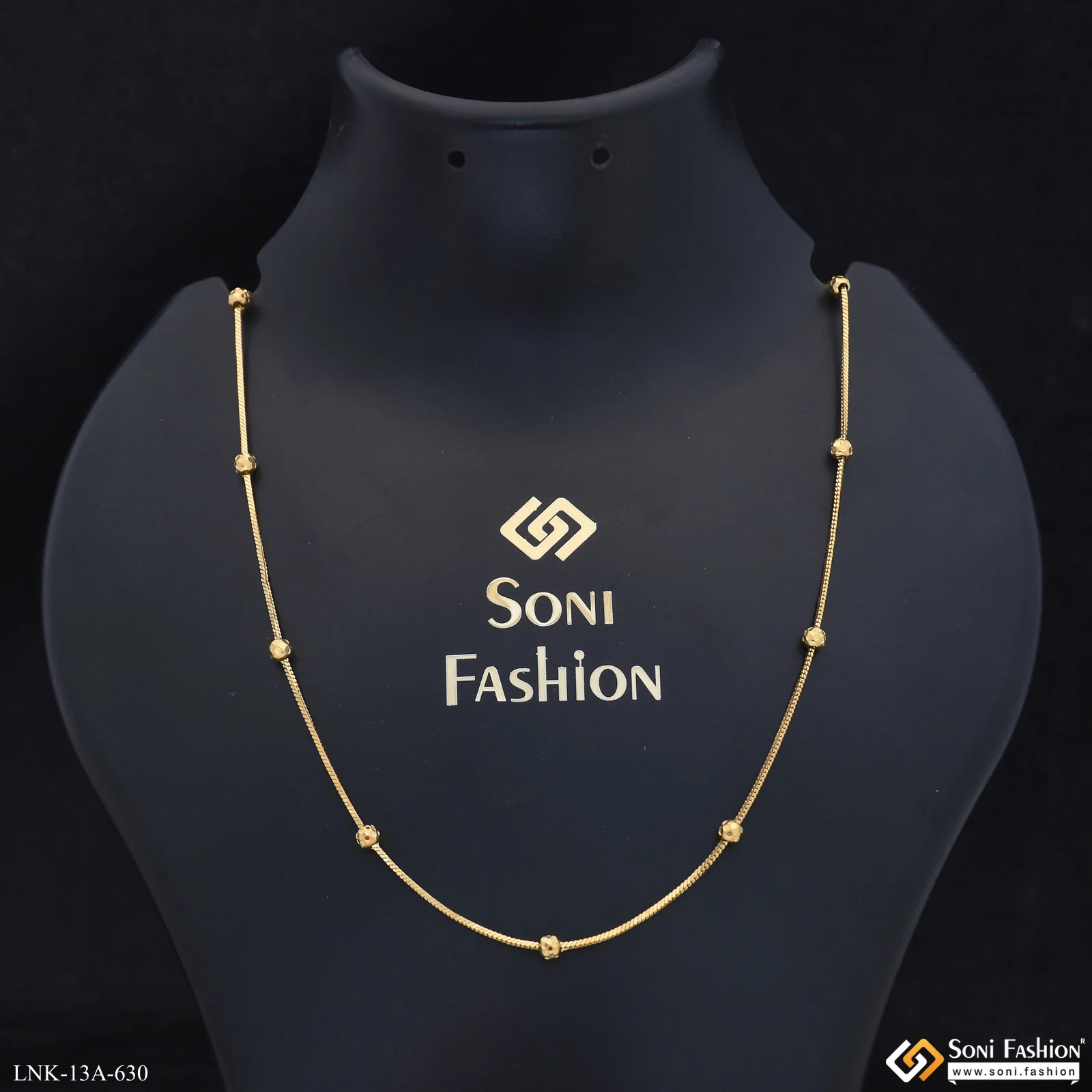 1 Gram Gold Plated Brass Ball Chain for Ladies - Style A630 - Image 2