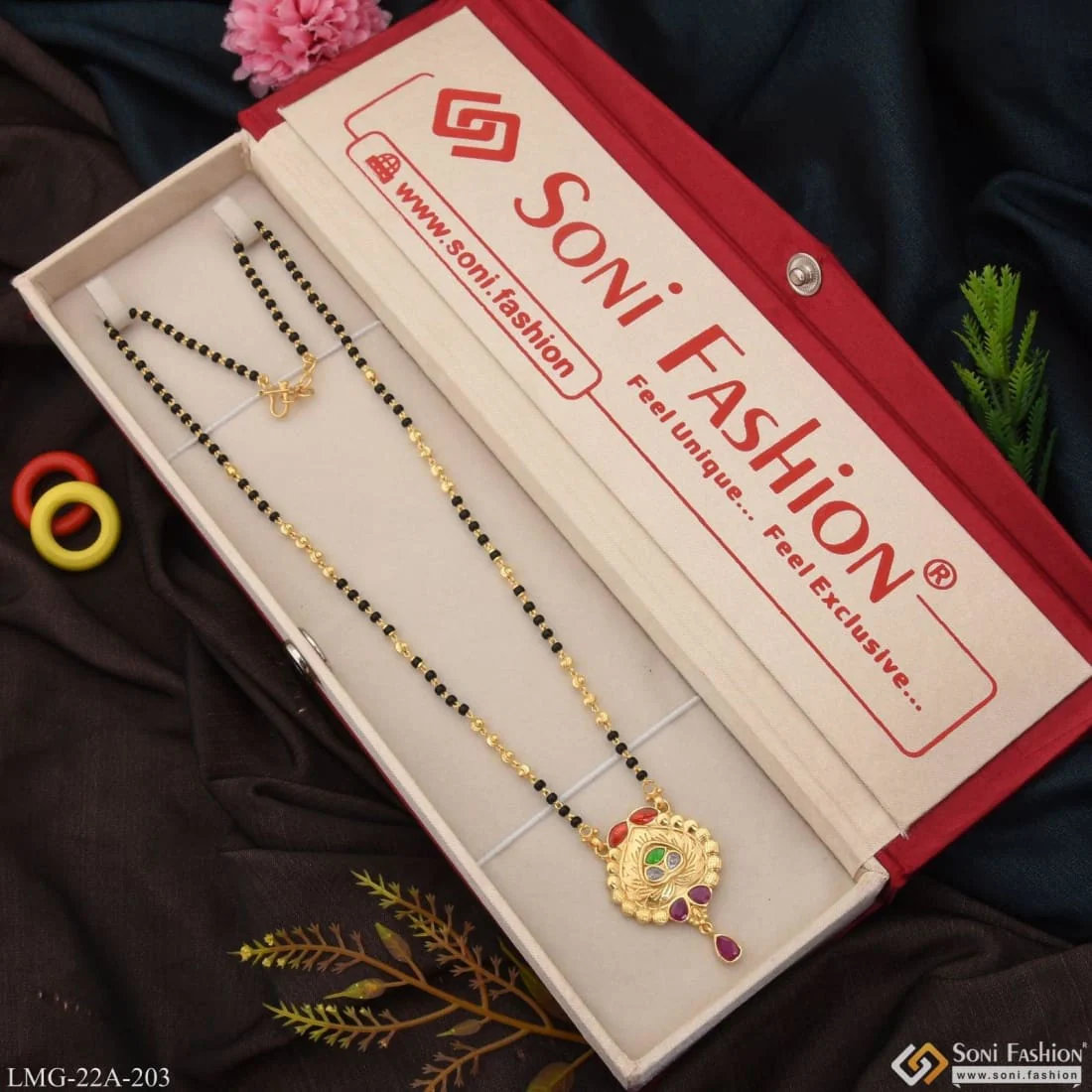 1 Gram Gold Plated Brilliant Design Cool Design Mangalsutra for Women - Style A203 - Image 4