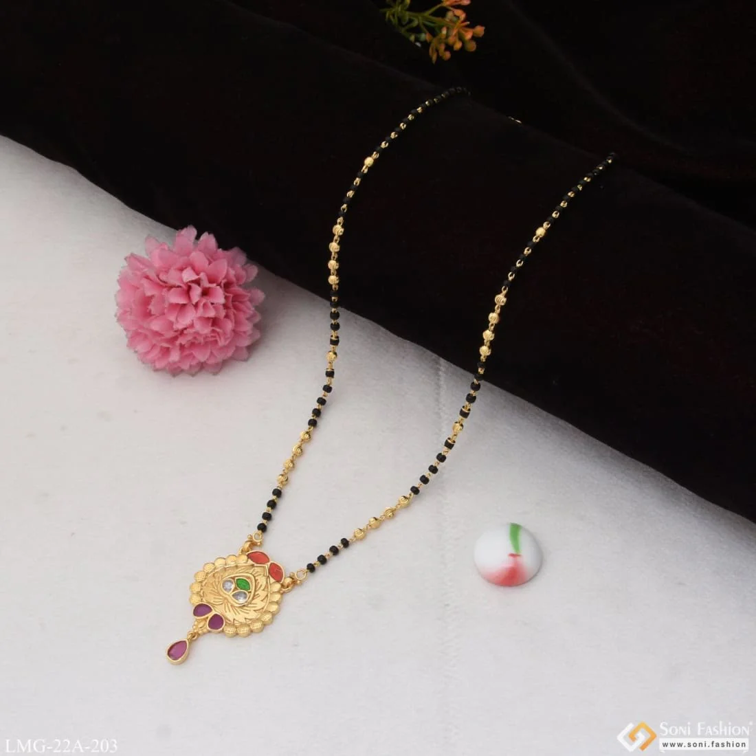 1 Gram Gold Plated Brilliant Design Cool Design Mangalsutra for Women - Style A203 - Image 5