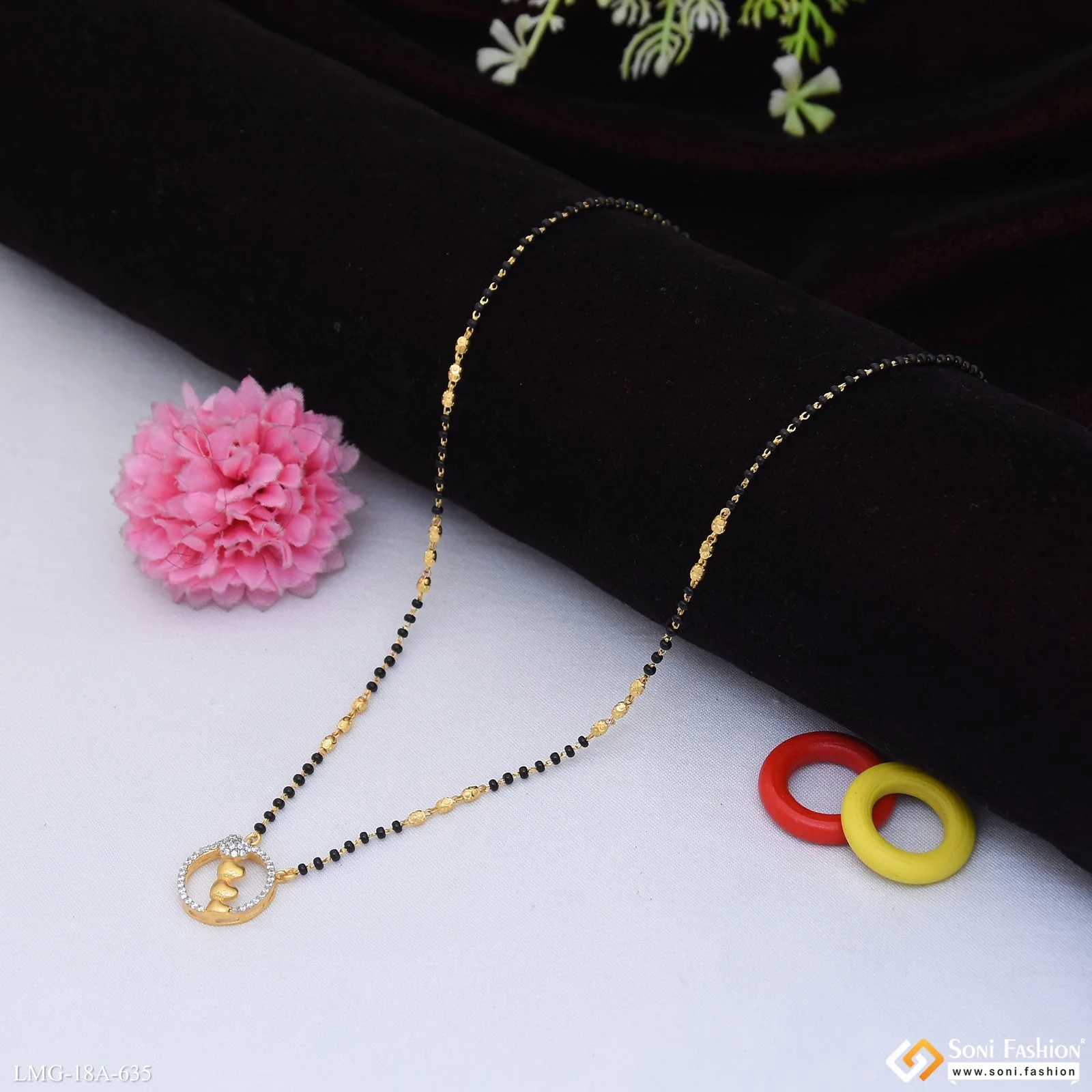 1 Gram Gold Plated Brilliant Design Mangalsutra for Women - Style A635 - Image 4