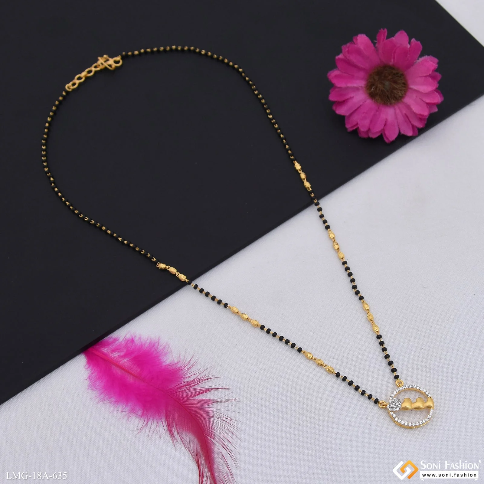 1 Gram Gold Plated Brilliant Design Mangalsutra for Women - Style A635 - Image 5