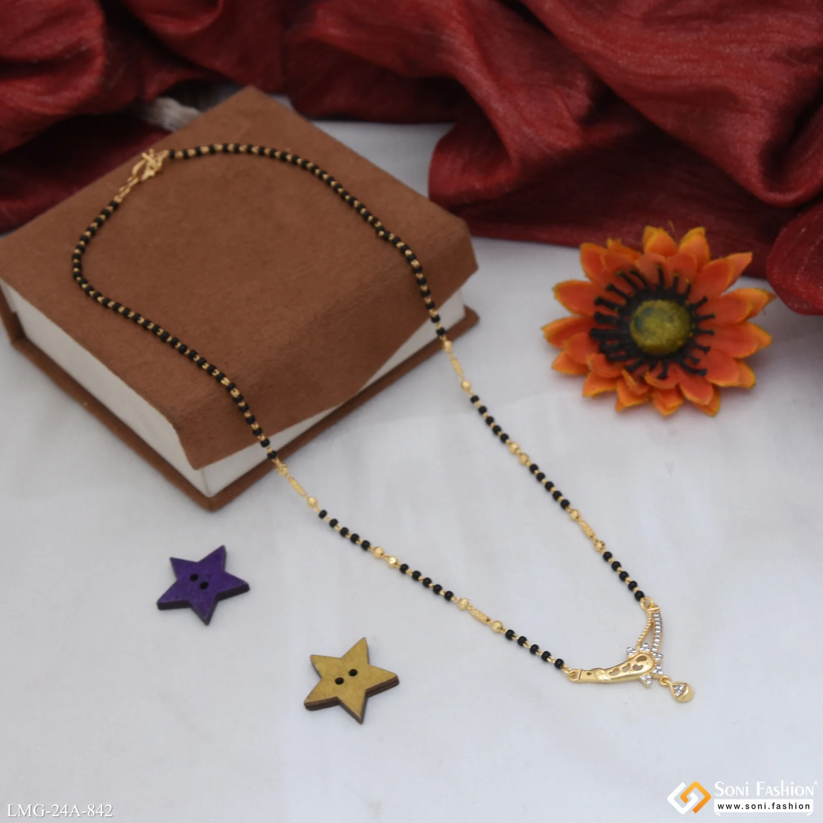 1 Gram Gold Plated Brilliant Design Mangalsutra for Women - Style A842 - Image 5
