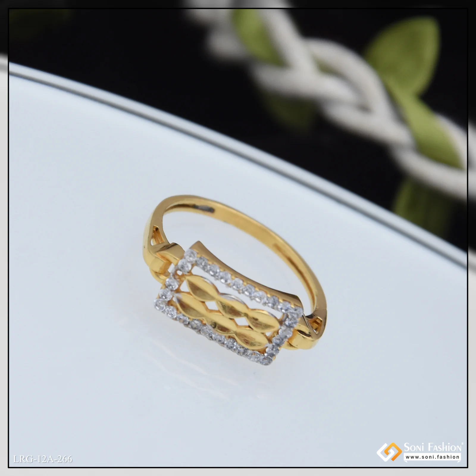 1 Gram Gold Plated Brilliant Design Ring for Ladies - Style A266 - Image 5