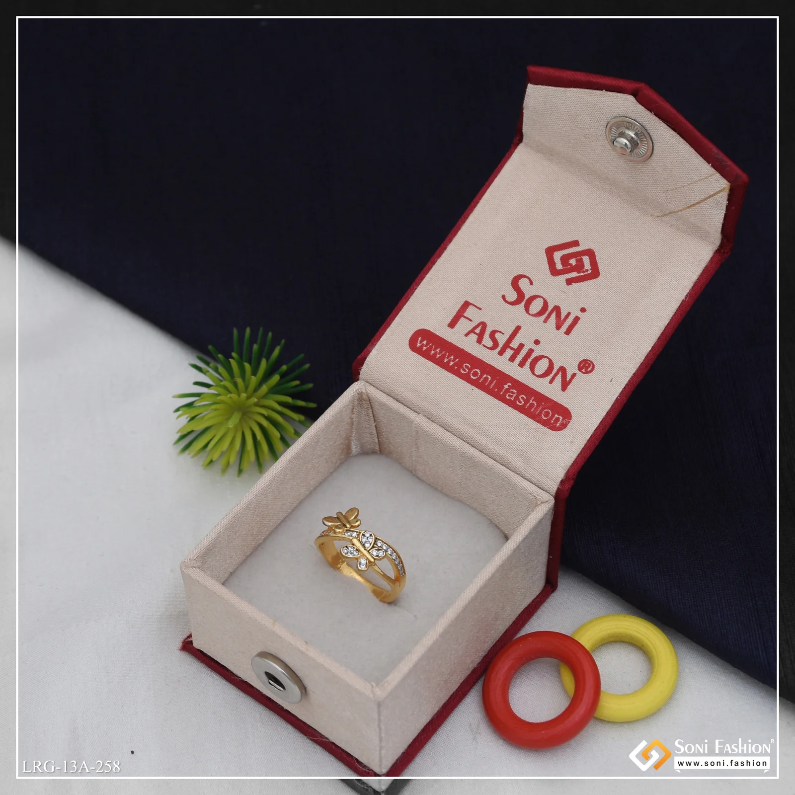 1 Gram Gold Plated Butterfly Unique Design Ring for Ladies - Style A258 - Image 2