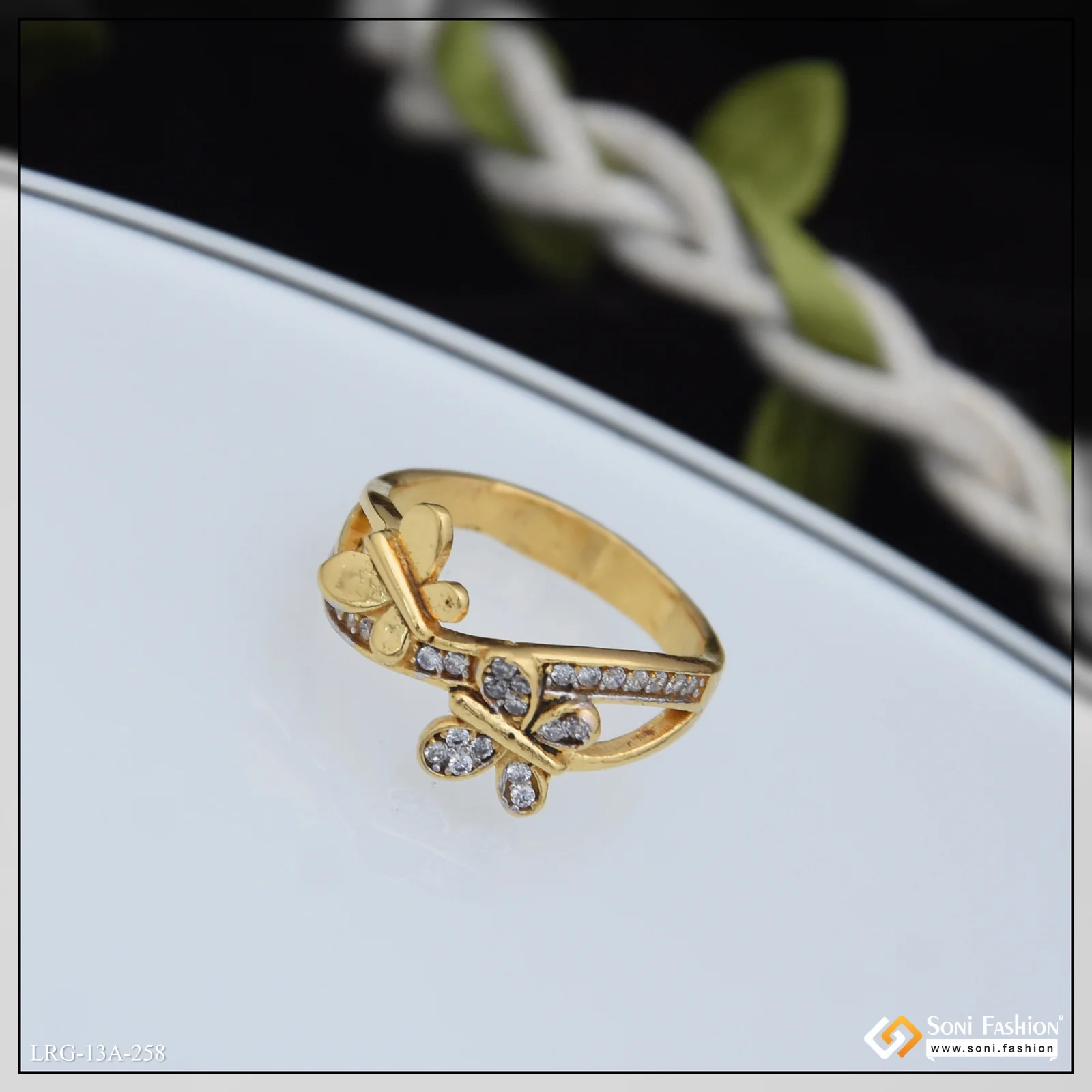 1 Gram Gold Plated Butterfly Unique Design Ring for Ladies - Style A258 - Image 5