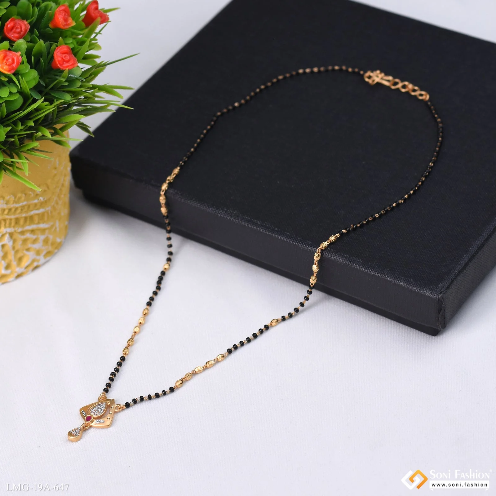 1 Gram Gold Plated Casual Design Mangalsutra for Women - Style A647 - Image 4