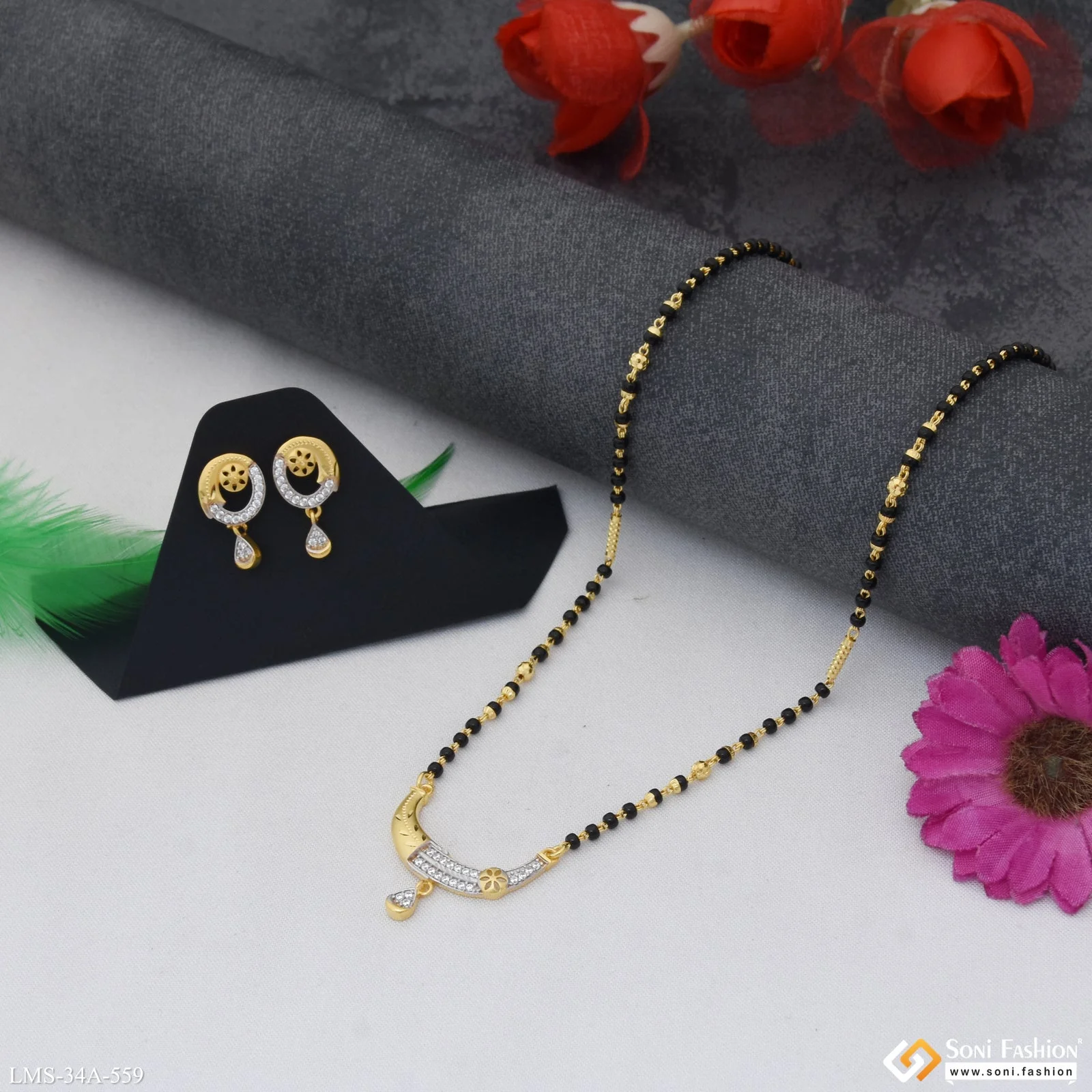 1 Gram Gold Plated Casual Design Mangalsutra Set for Women - Style A559 - Image 4