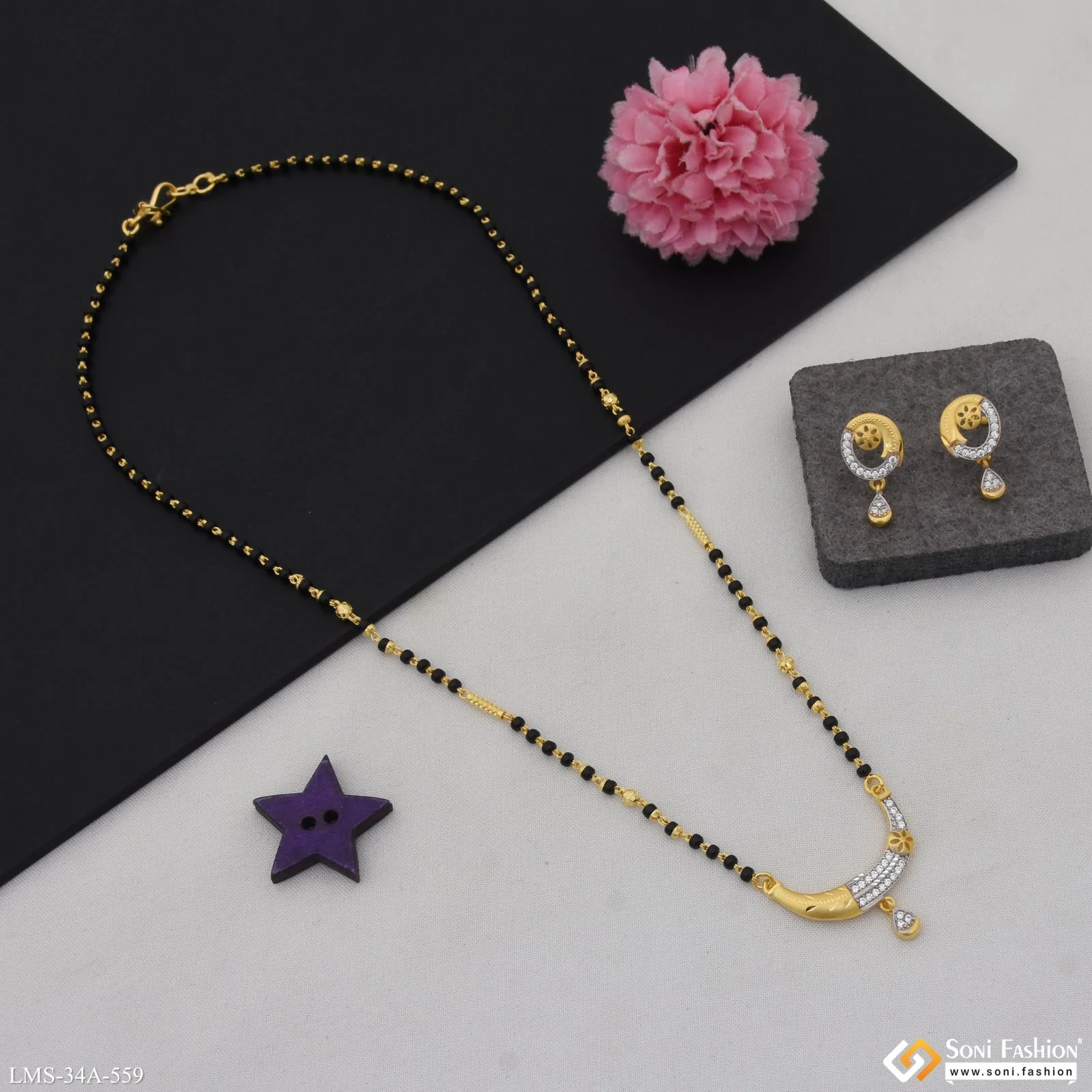 1 Gram Gold Plated Casual Design Mangalsutra Set for Women - Style A559 - Image 5
