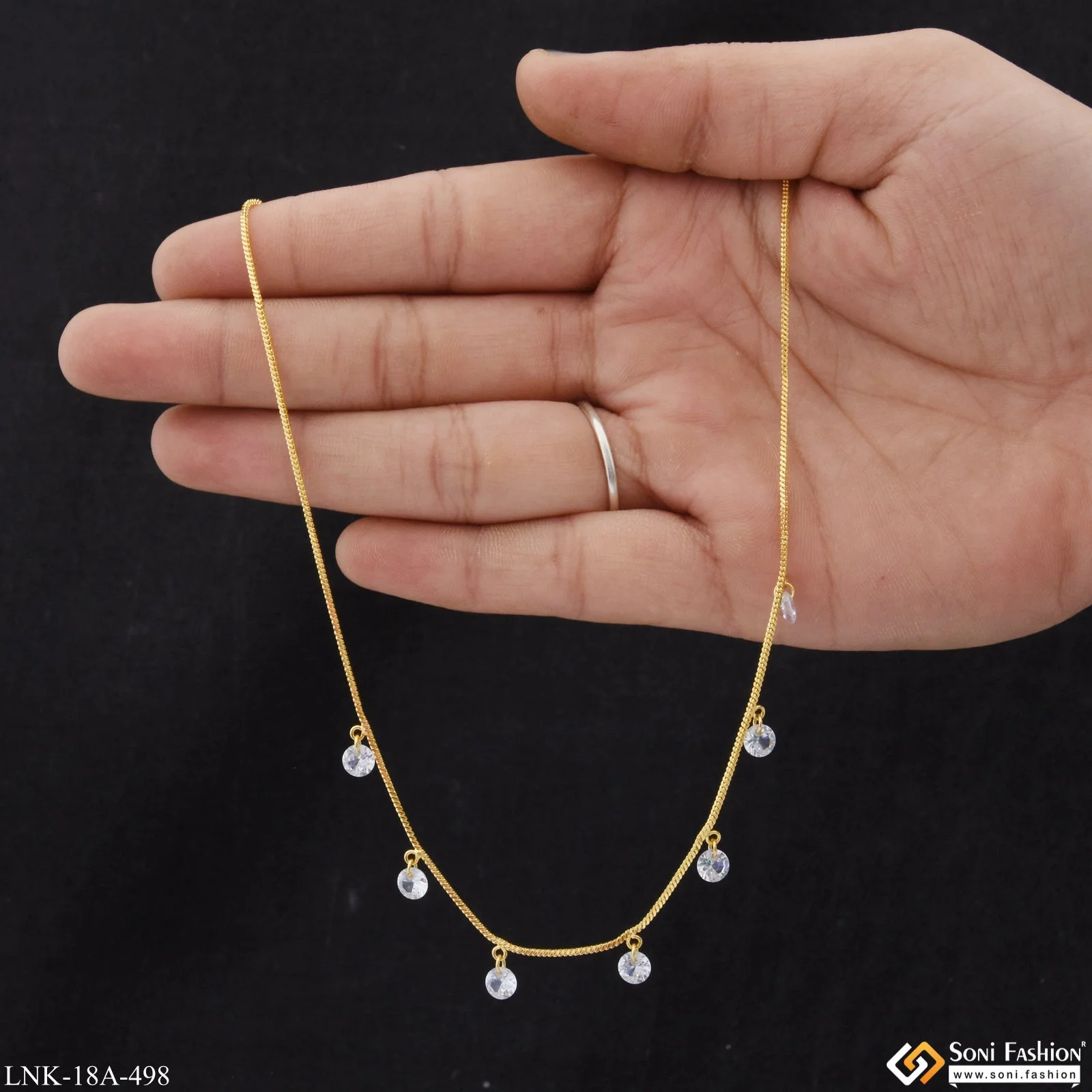 1 Gram Gold Plated Casual Design Necklace for Ladies - Style A498 - Image 3