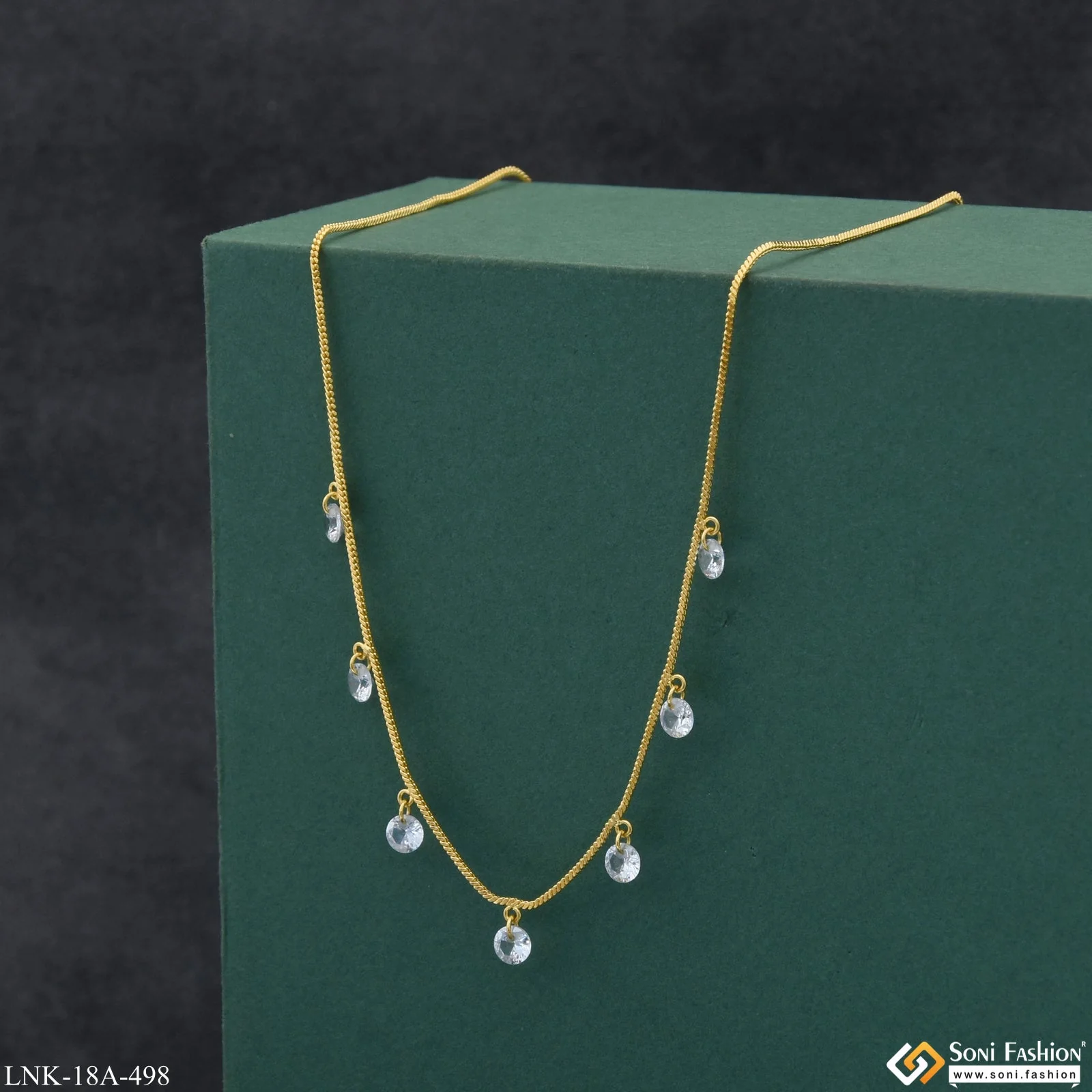 1 Gram Gold Plated Casual Design Necklace for Ladies - Style A498 - Image 4