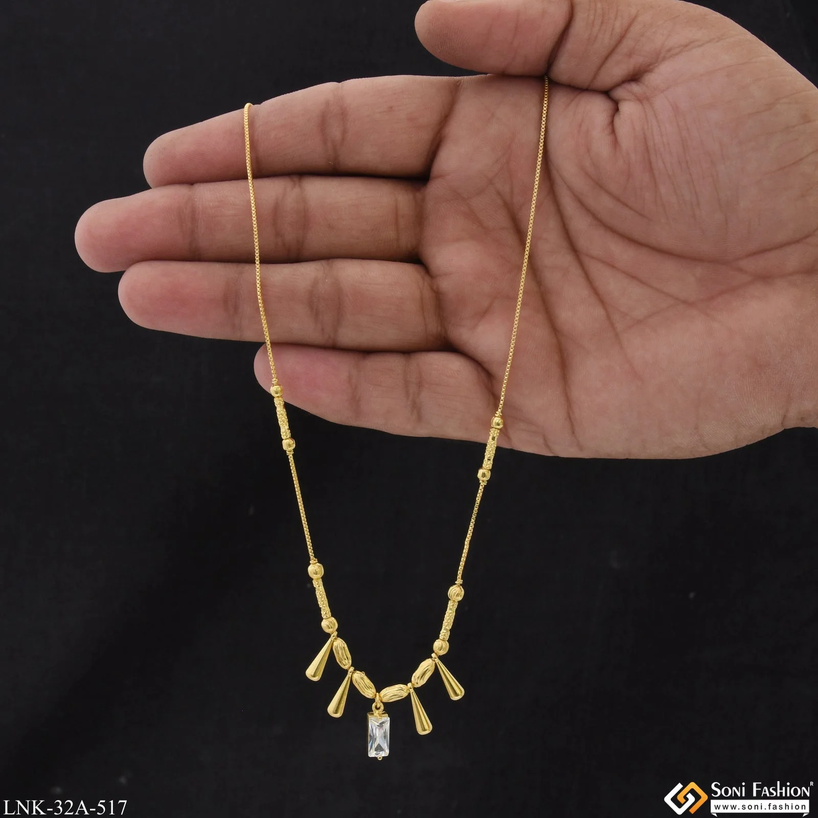 1 Gram Gold Plated Casual Design Necklace for Ladies - Style A517 - Image 2