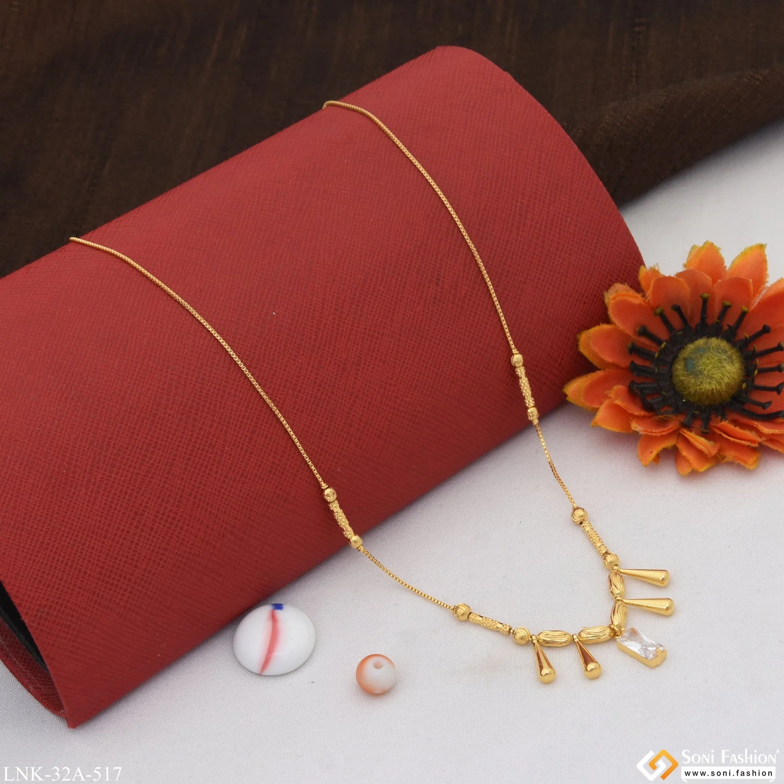 1 Gram Gold Plated Casual Design Necklace for Ladies - Style A517 - Image 3
