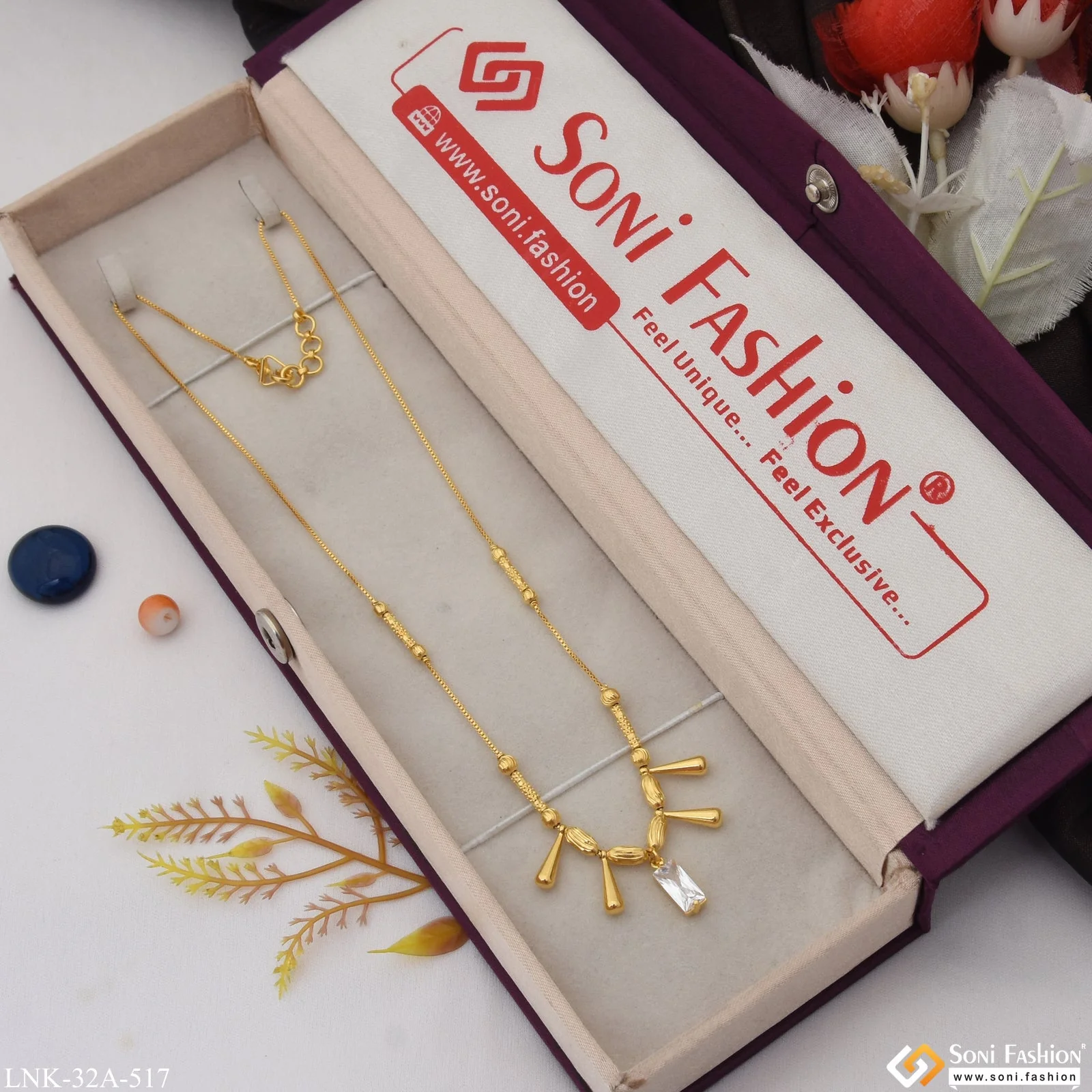 1 Gram Gold Plated Casual Design Necklace for Ladies - Style A517 - Image 5
