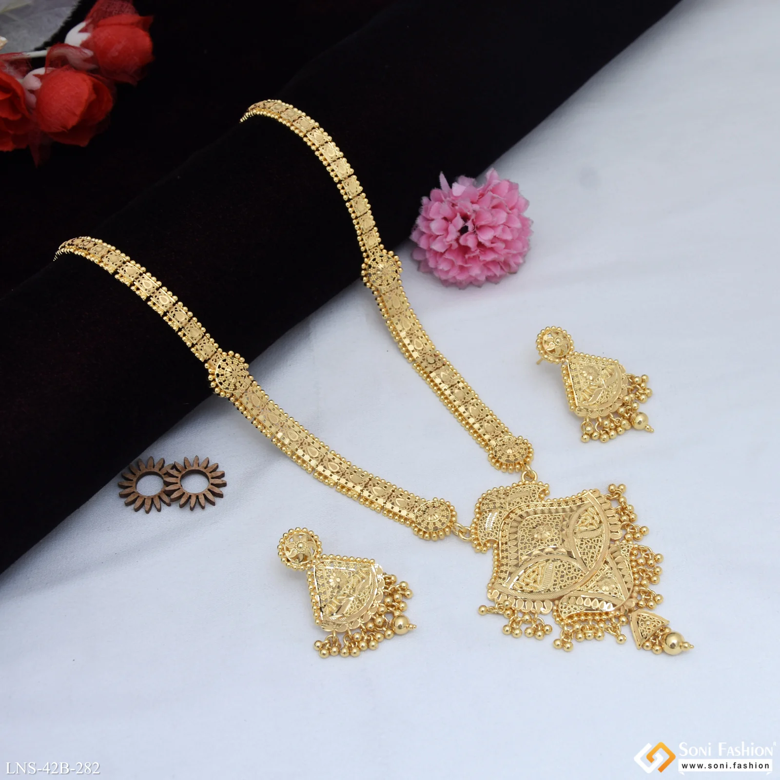 1 Gram Gold Plated Casual Design Necklace Set for Women - Style B282 - Image 3