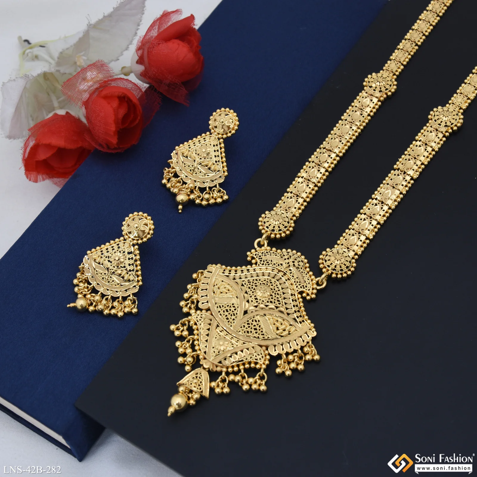 1 Gram Gold Plated Casual Design Necklace Set for Women - Style B282 - Image 4