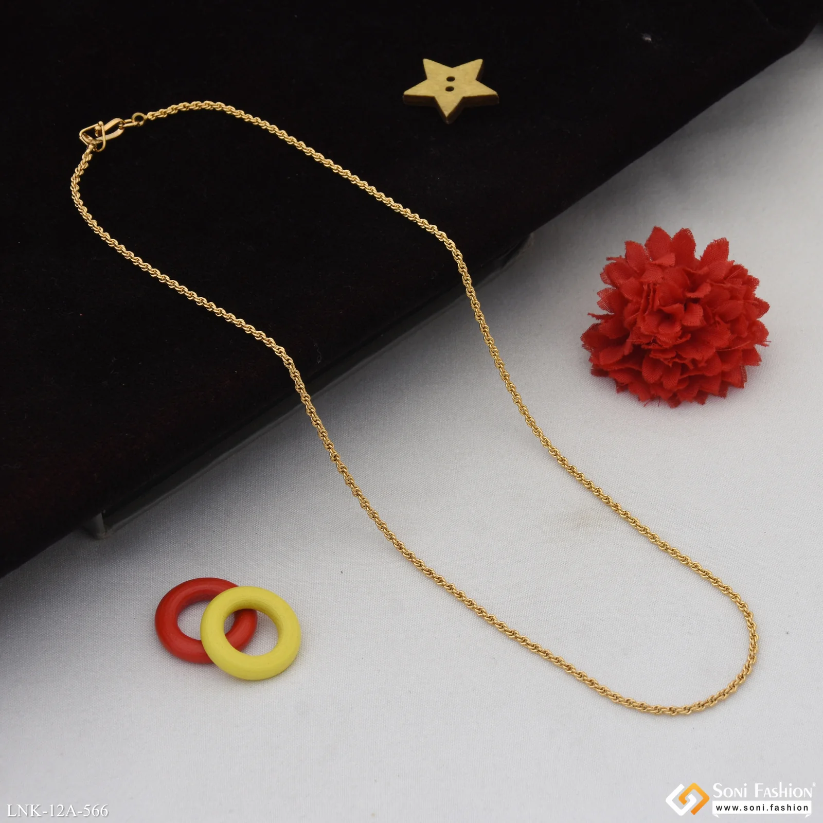 1 Gram Gold Plated Casual Design Rope Chain for Ladies - Style A566 - Image 5