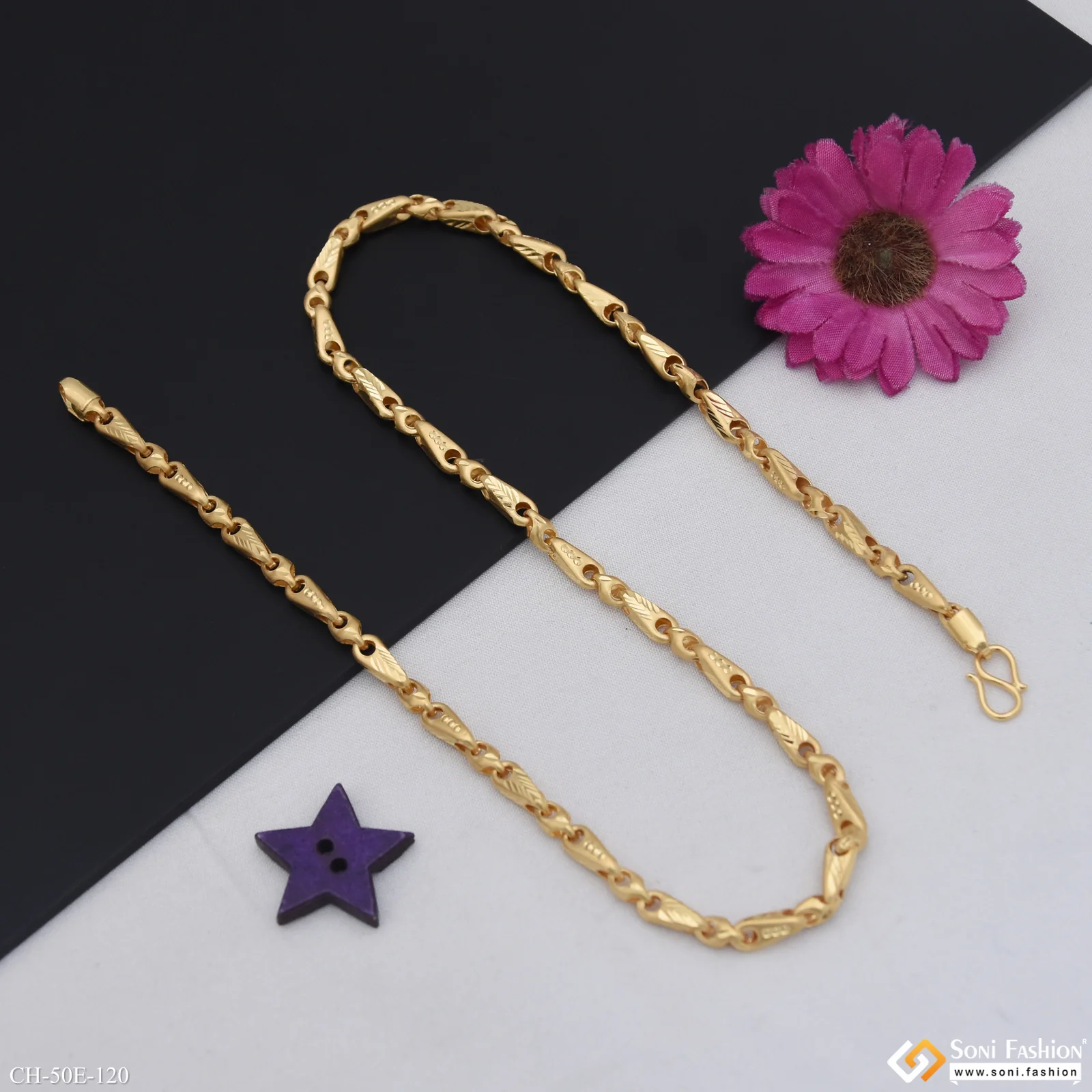 1 Gram Gold Plated Chain for Men - Style E120 - Image 5