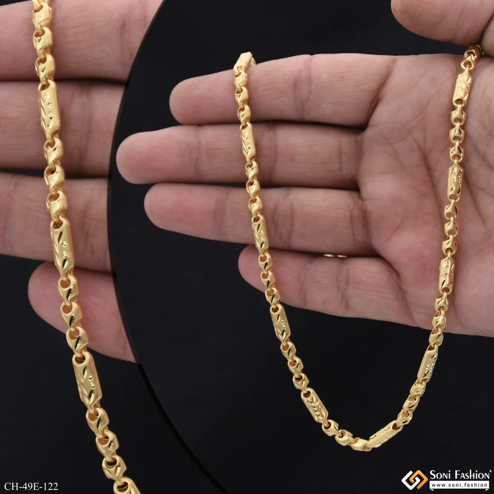 1 Gram Gold Plated Chain for Men - Style E122 - Image 2