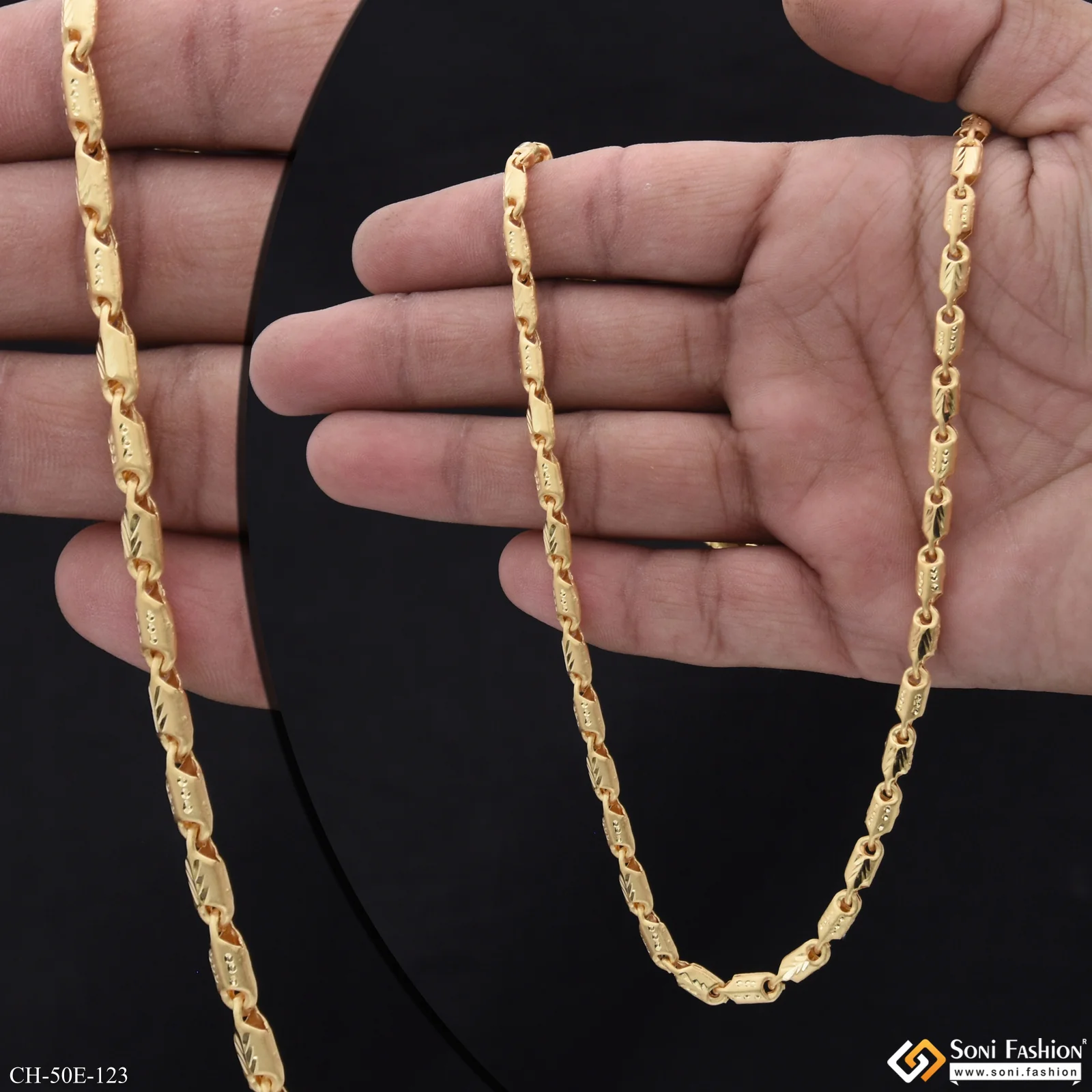 1 Gram Gold Plated Chain for Men - Style E123 - Image 2