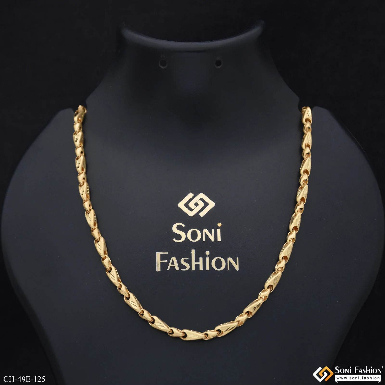 1 Gram Gold Plated Chain for Men - Style E125