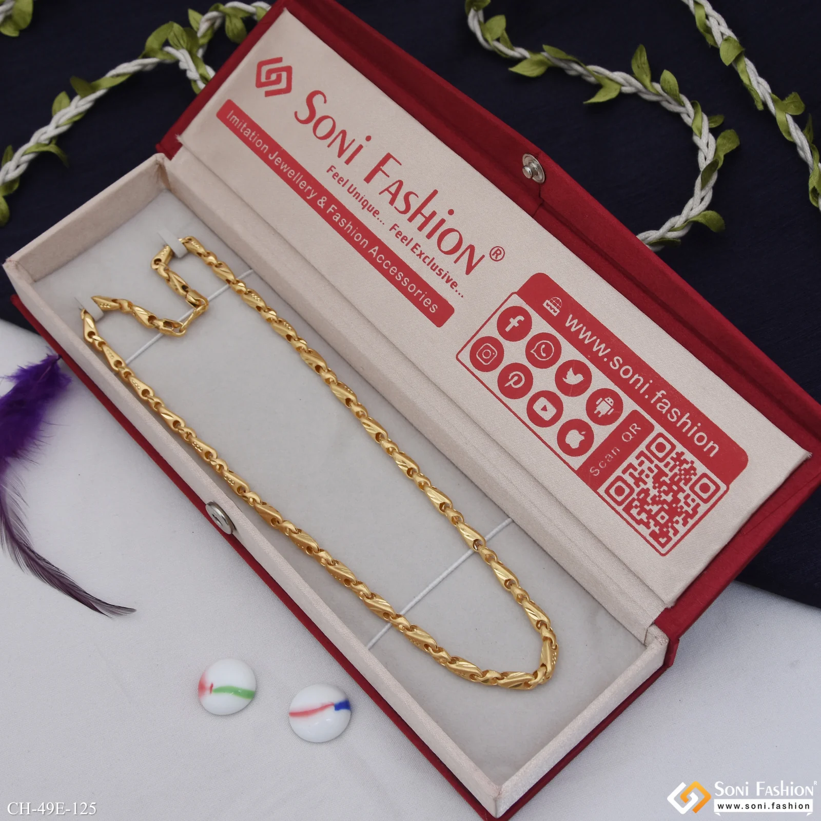 1 Gram Gold Plated Chain for Men - Style E125 - Image 3