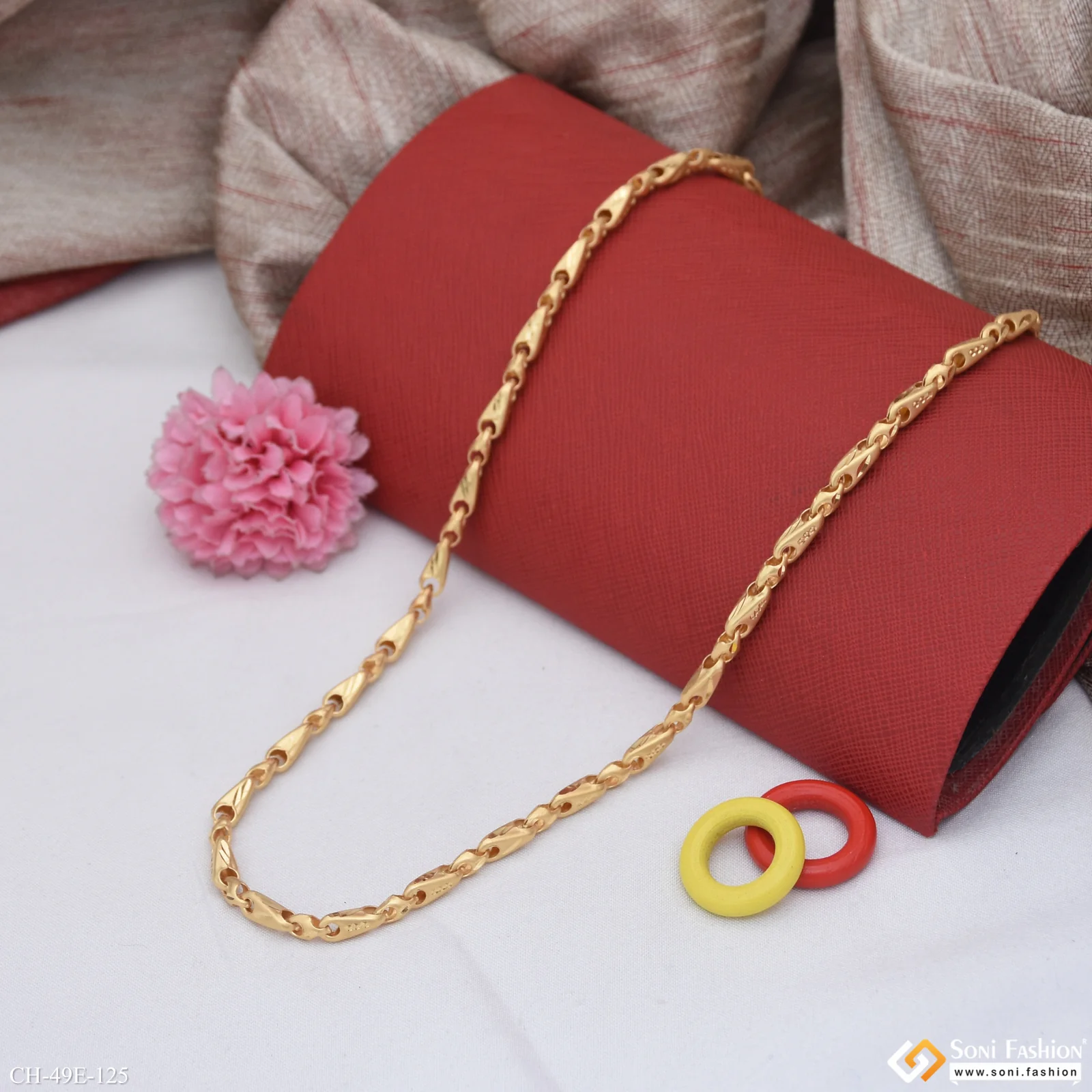 1 Gram Gold Plated Chain for Men - Style E125 - Image 4
