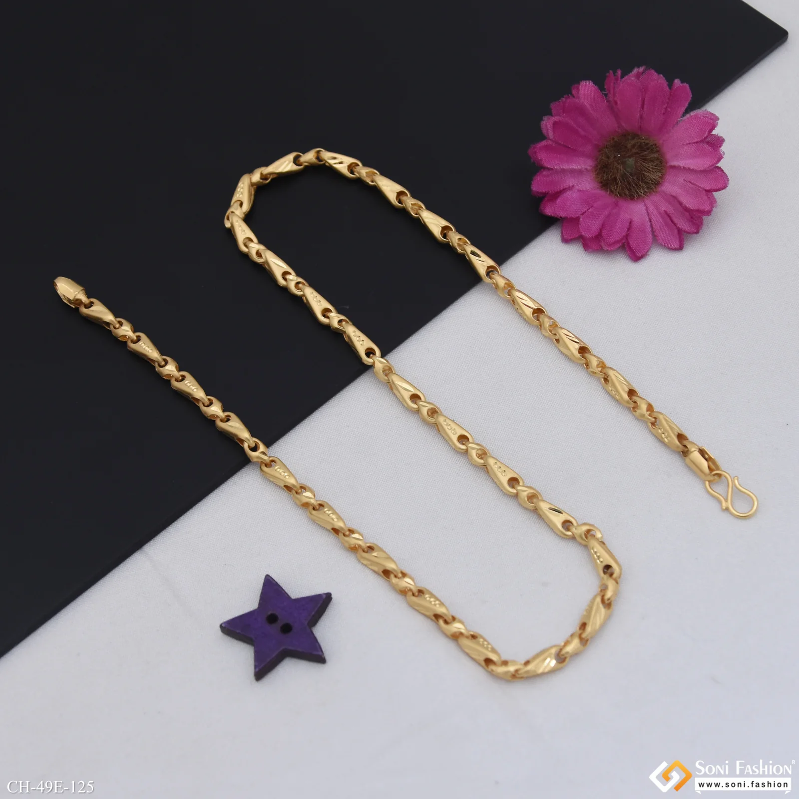 1 Gram Gold Plated Chain for Men - Style E125 - Image 5