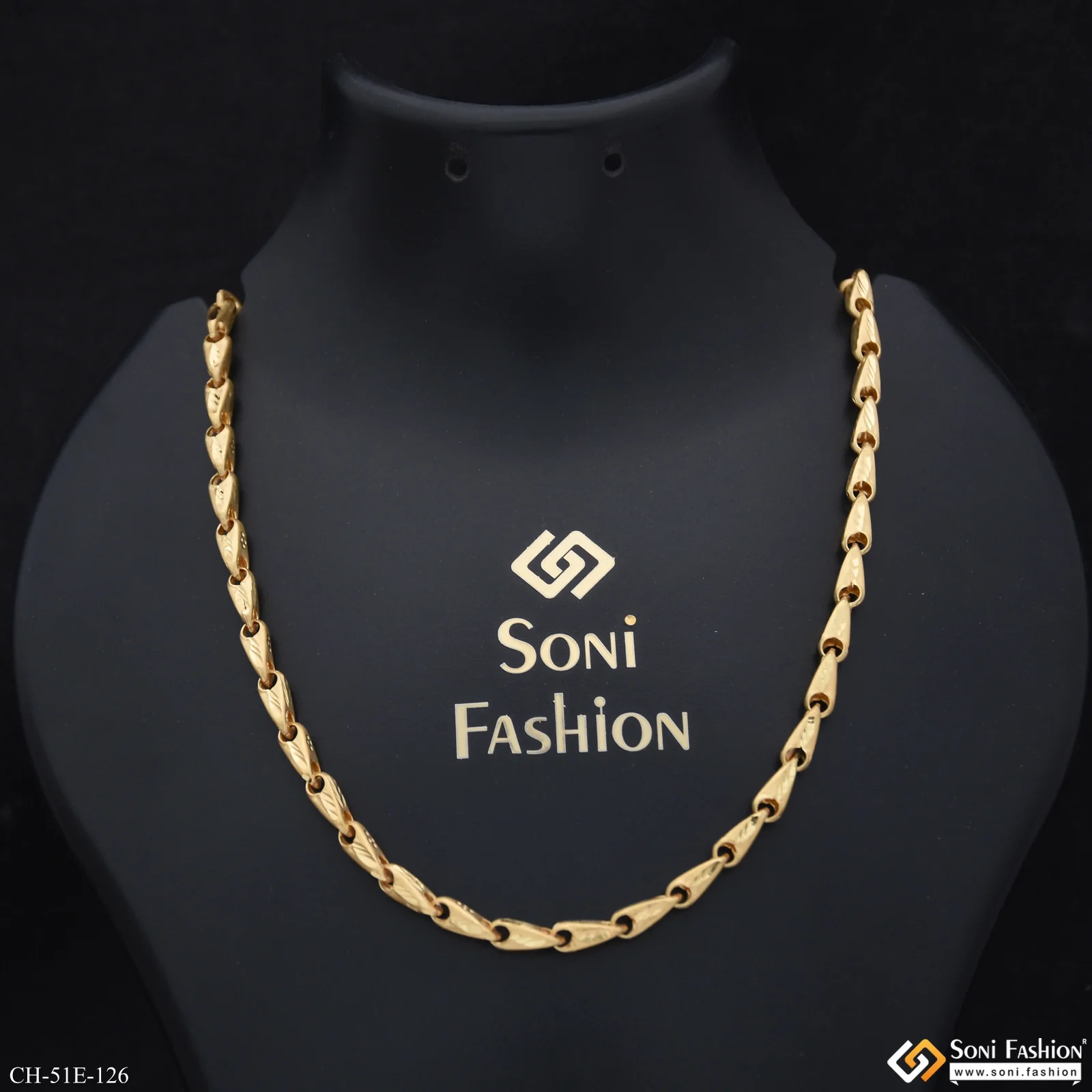 1 Gram Gold Plated Chain for Men - Style E126