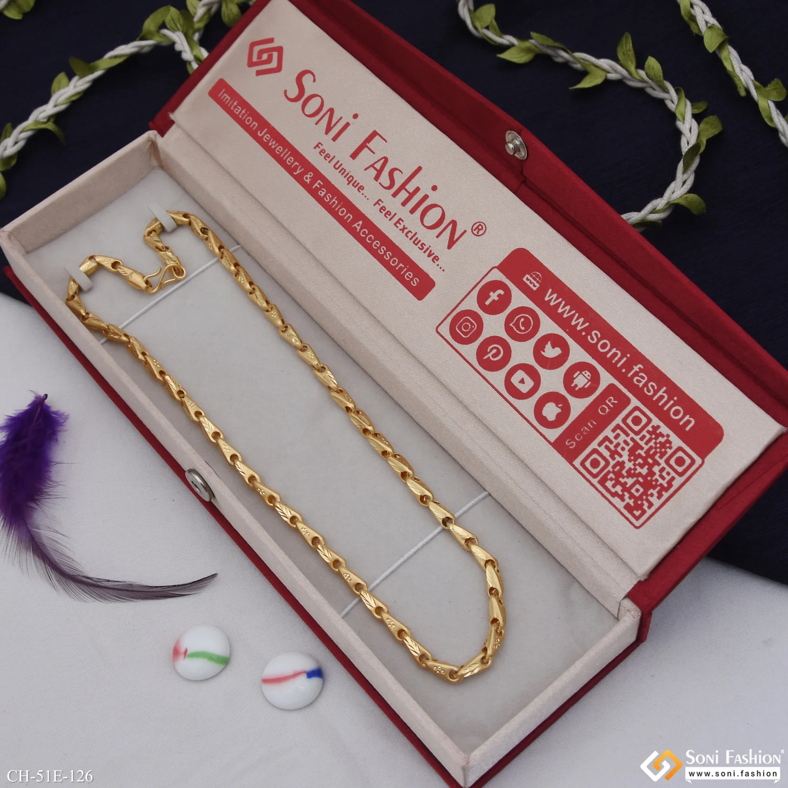 1 Gram Gold Plated Chain for Men - Style E126 - Image 3