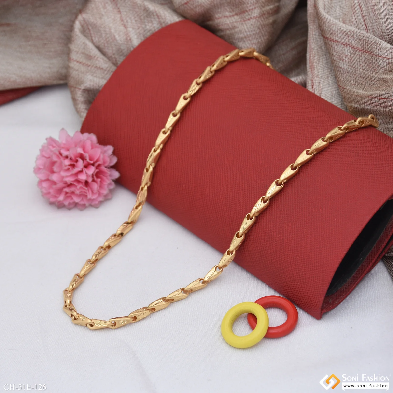 1 Gram Gold Plated Chain for Men - Style E126 - Image 4