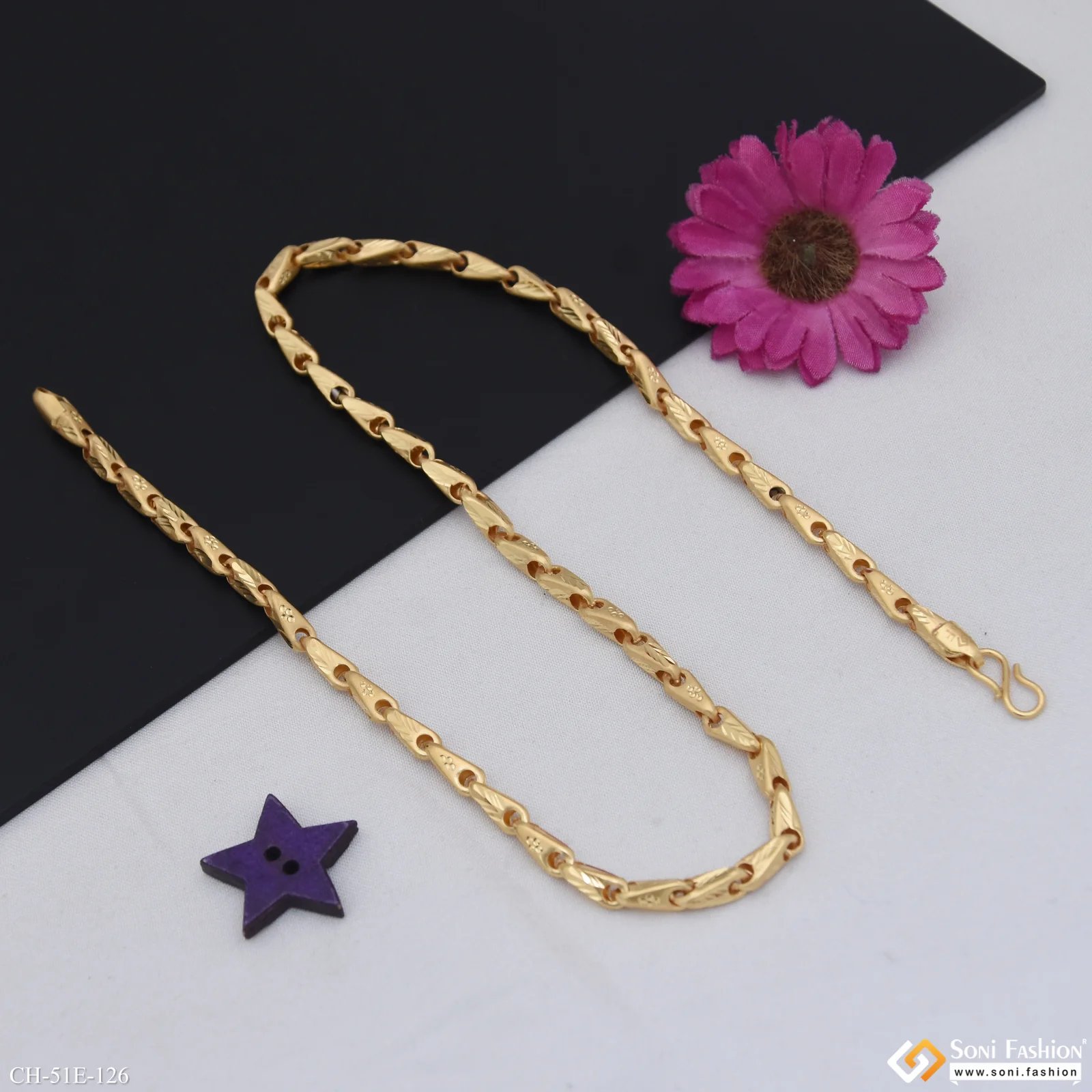 1 Gram Gold Plated Chain for Men - Style E126 - Image 5