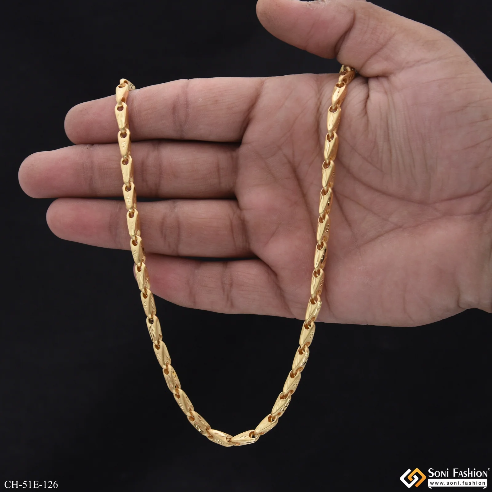 1 Gram Gold Plated Chain for Men - Style E126 - Image 6