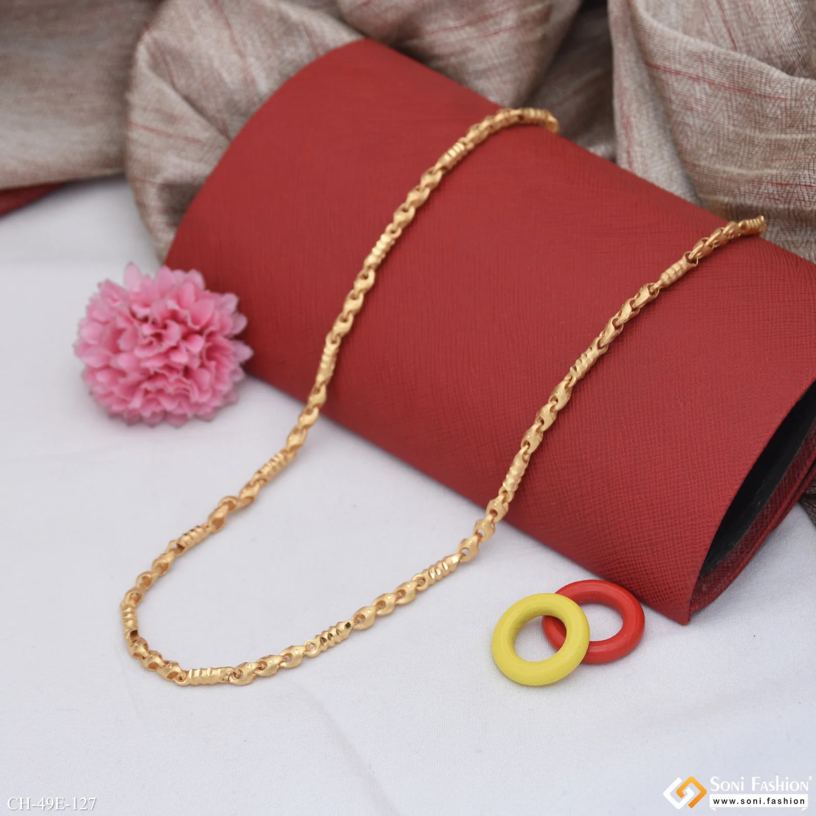 1 Gram Gold Plated Chain for Men - Style E127 - Image 4