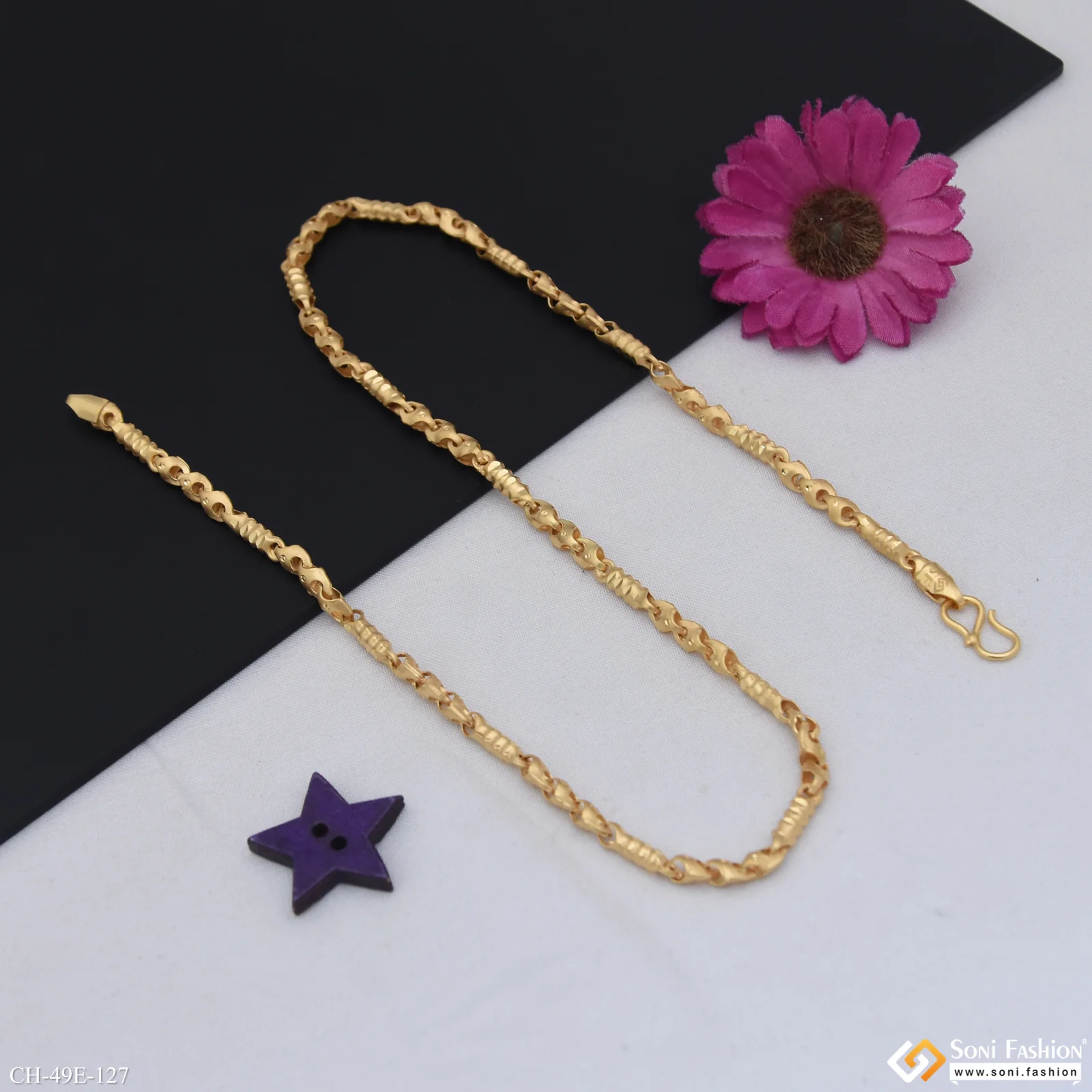 1 Gram Gold Plated Chain for Men - Style E127 - Image 5