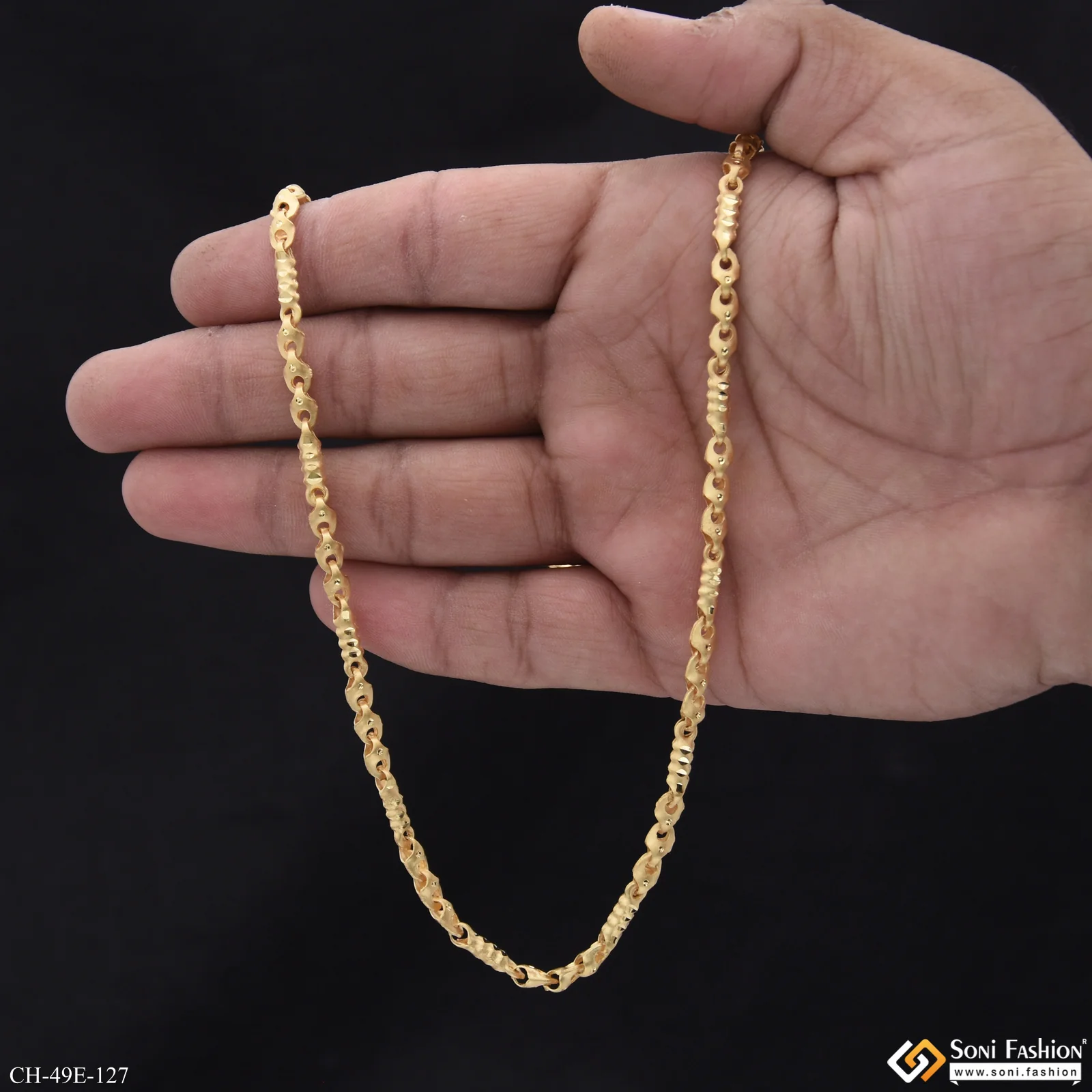 1 Gram Gold Plated Chain for Men - Style E127 - Image 6
