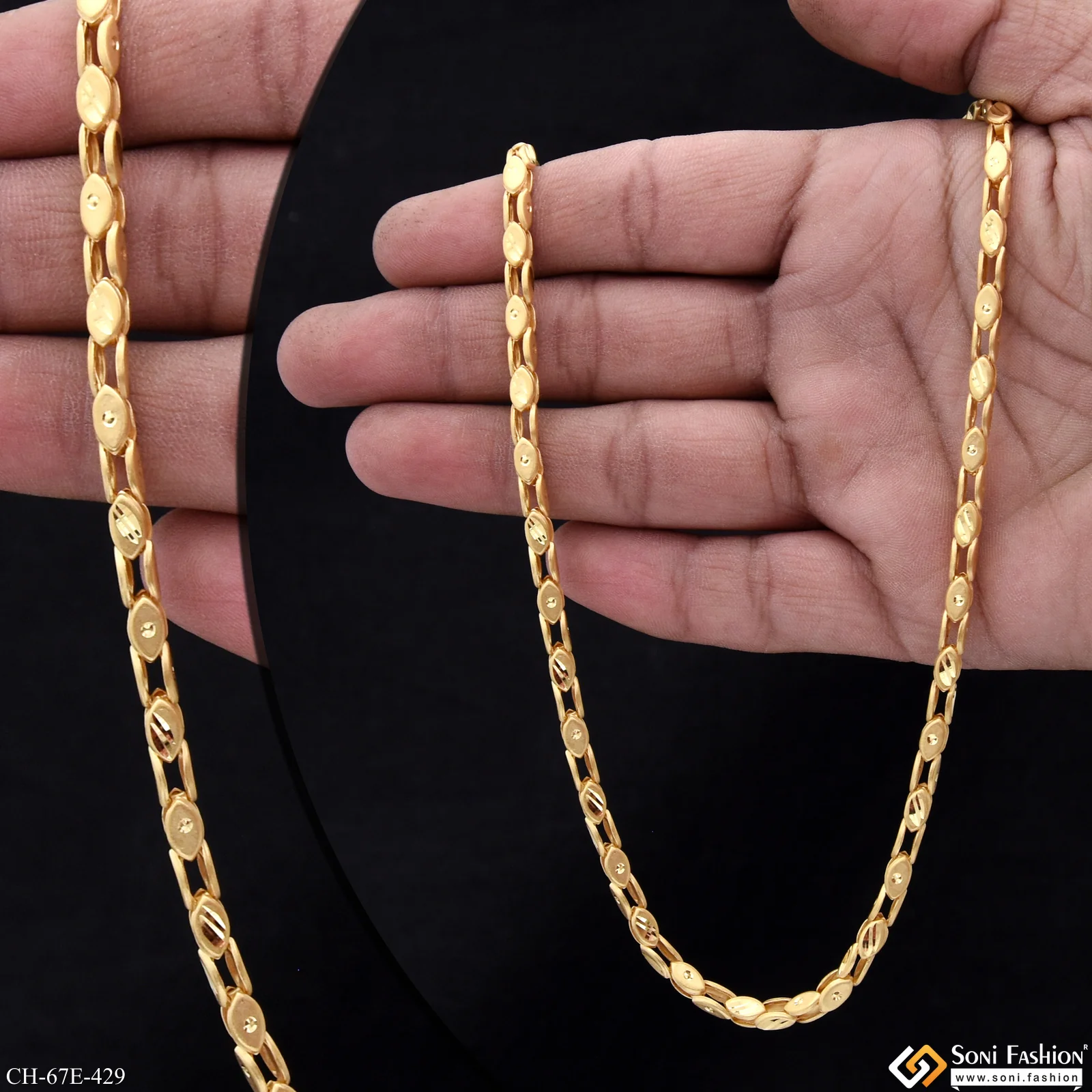 1 Gram Gold Plated Chain for Men - Style E429 - Image 2