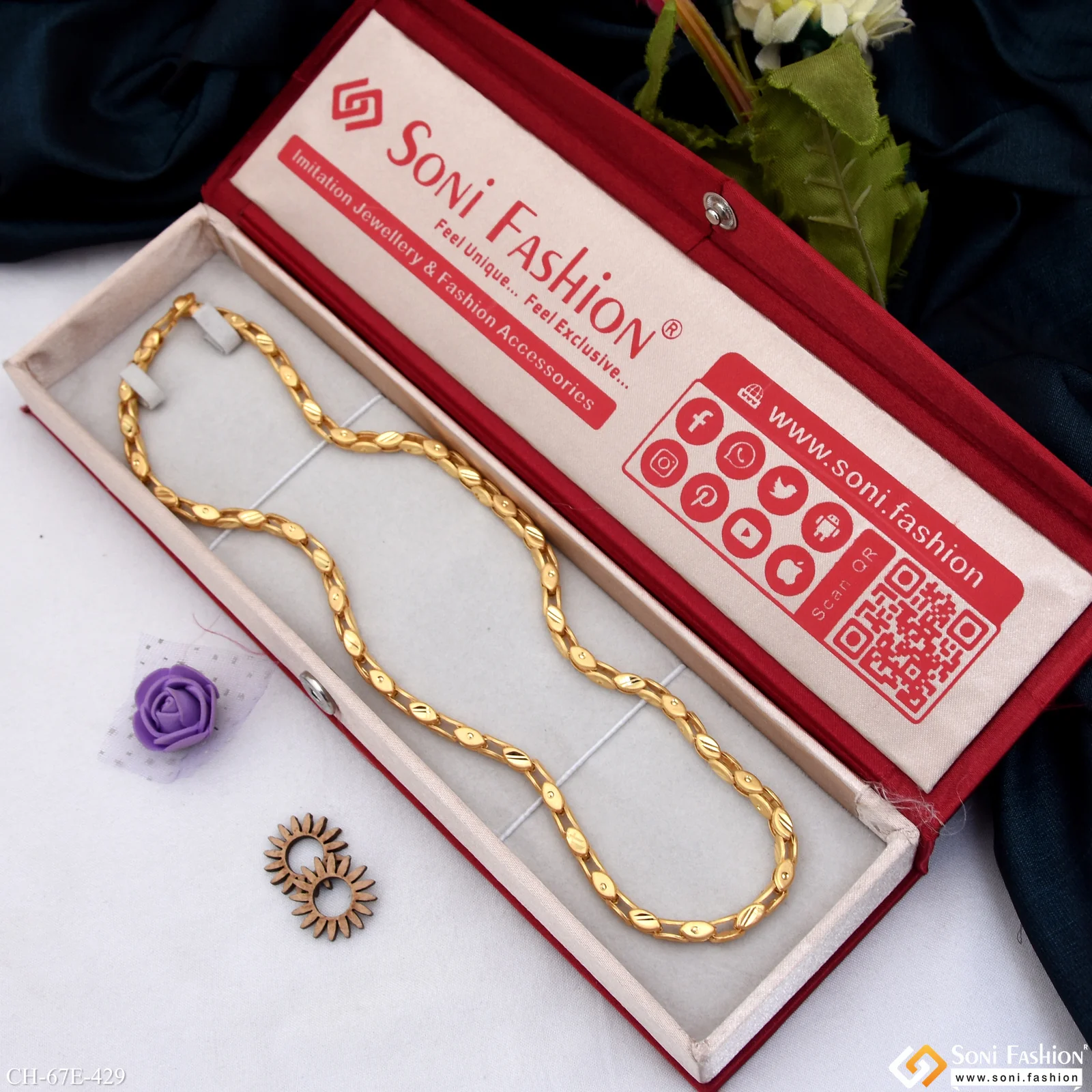 1 Gram Gold Plated Chain for Men - Style E429 - Image 3