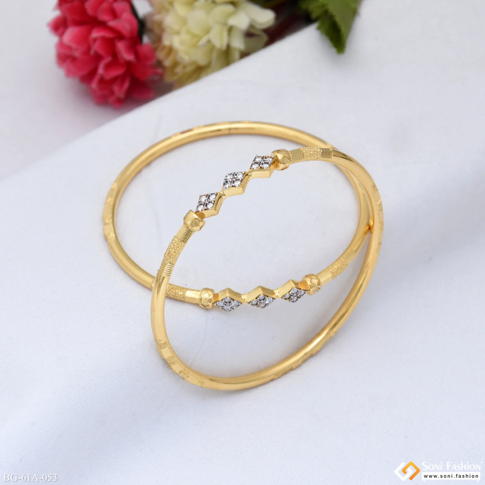 1 Gram Gold Plated Charming Design Bangles for Ladies - Style A053 - Image 5