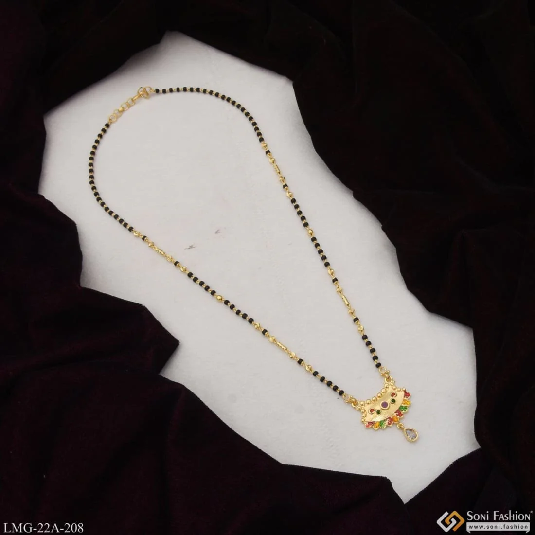 1 Gram Gold Plated Charming Design Fancy Design Mangalsutra for Women - Style A208 - Image 2