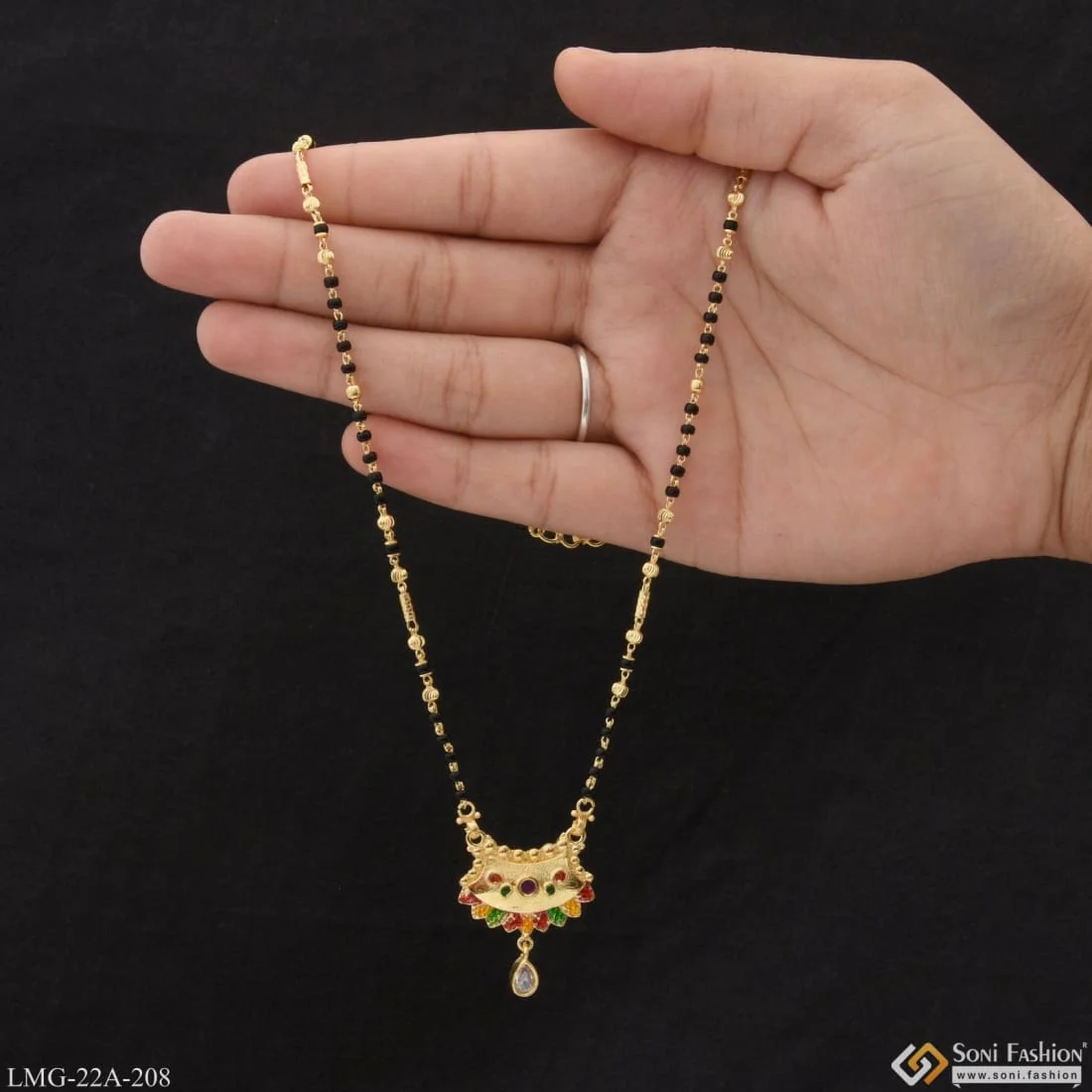 1 Gram Gold Plated Charming Design Fancy Design Mangalsutra for Women - Style A208 - Image 3