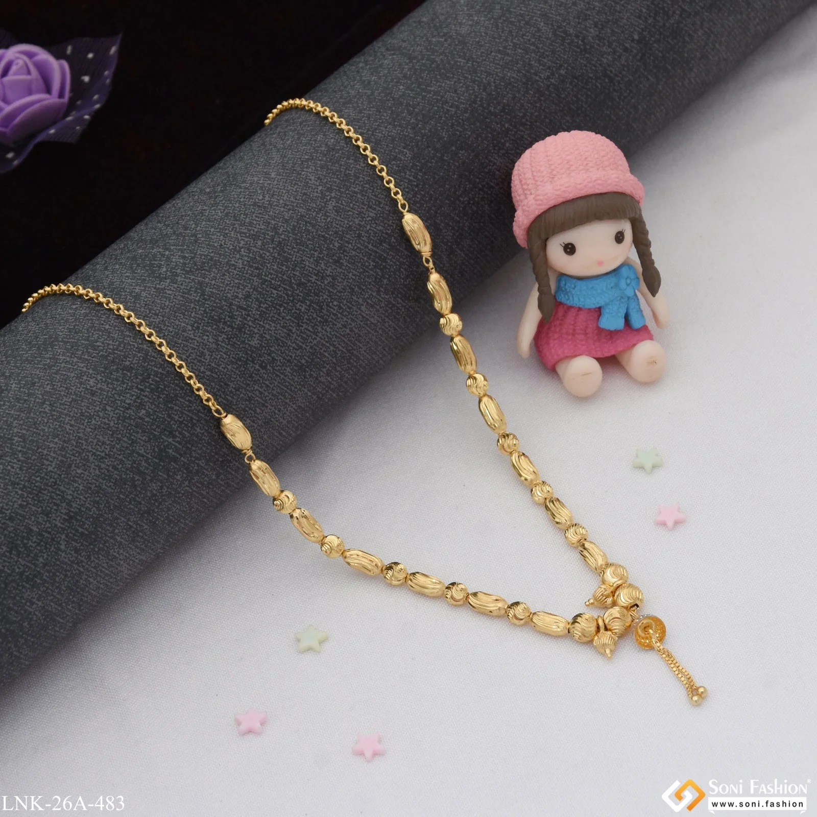 1 Gram Gold Plated Charming Design Gold Plated Necklace for Women - Style A483 - Image 4
